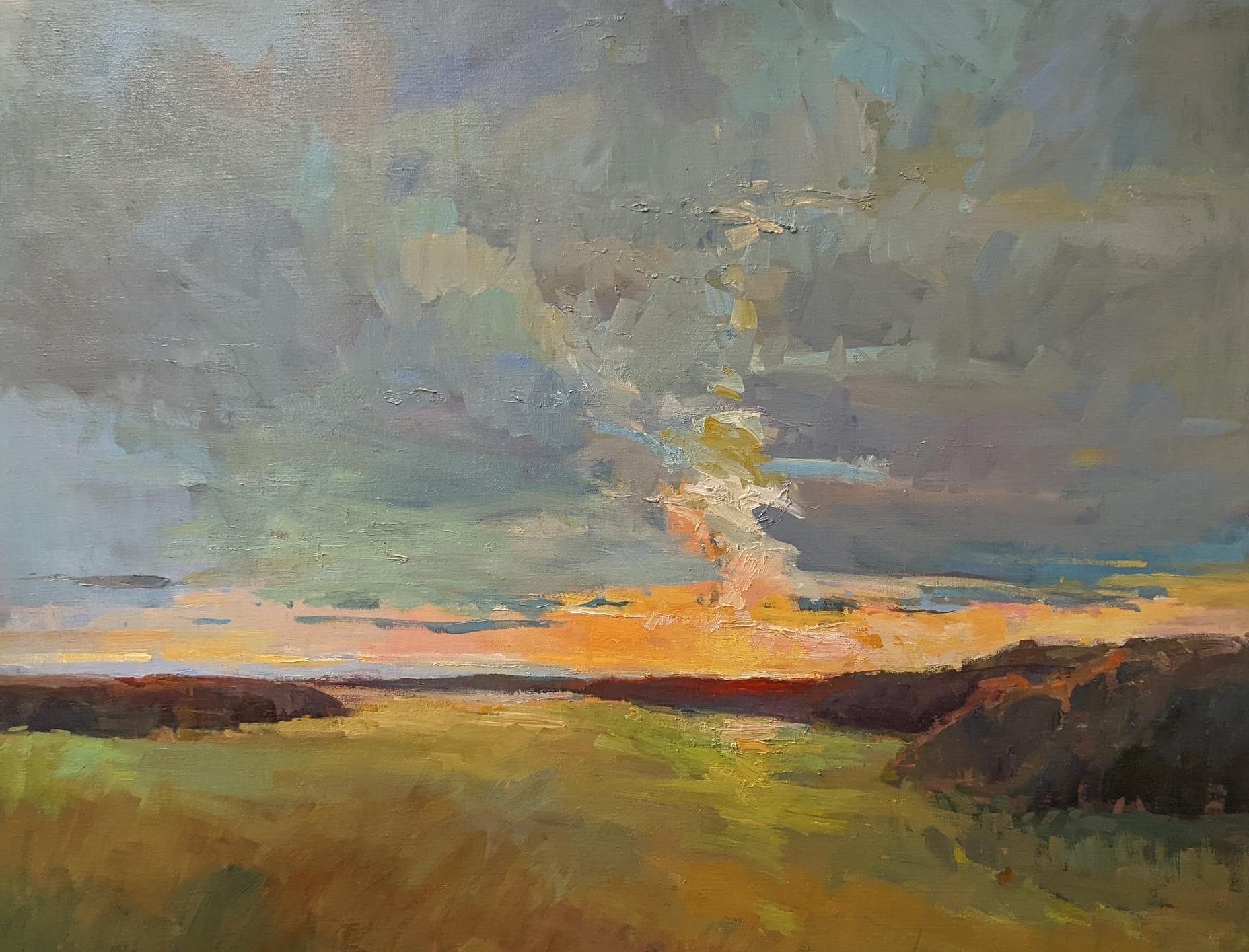 Millie Gosch 'Water Dance' Large Framed Impressionist Landscape