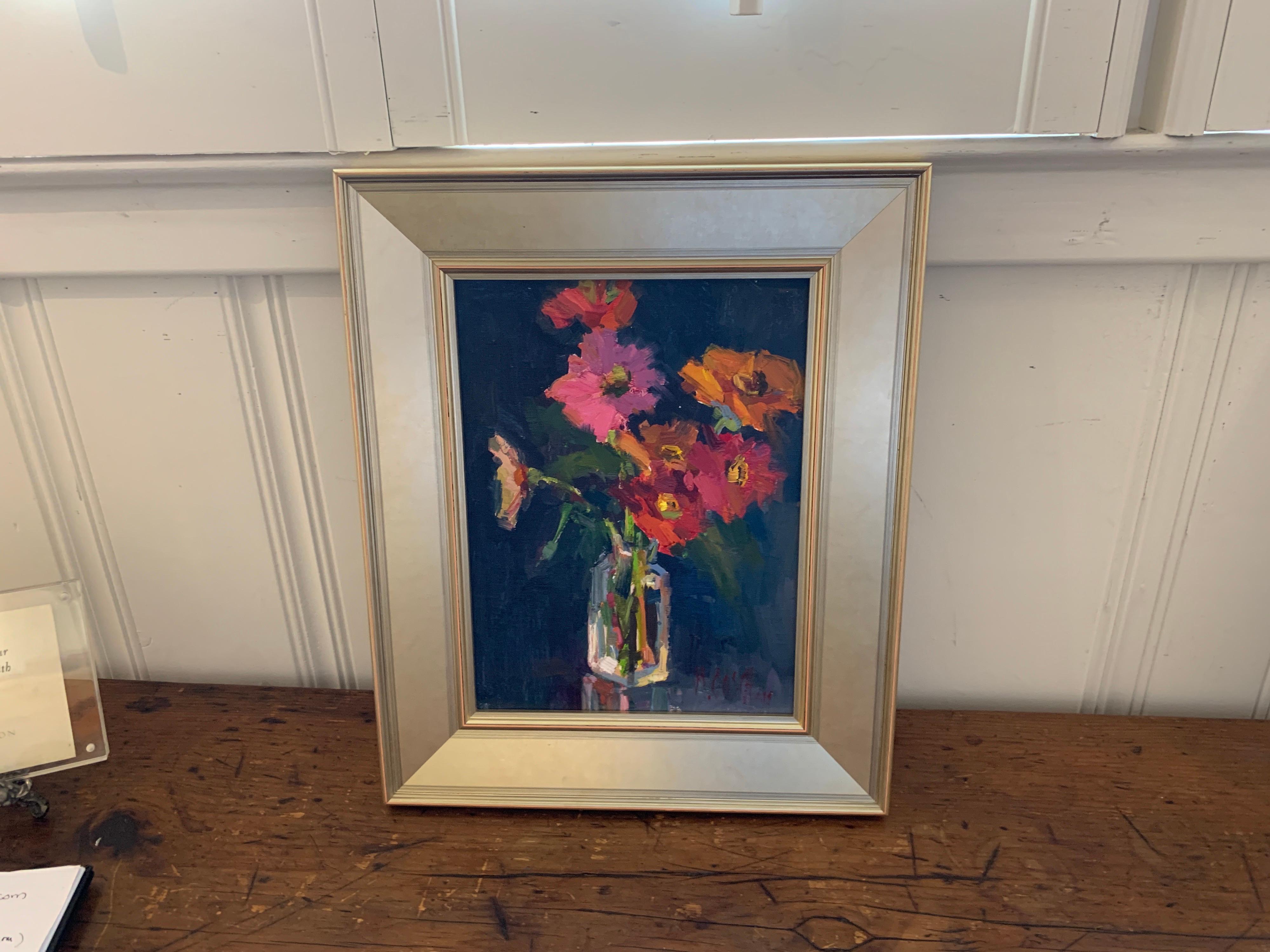 Fleurs V by Millie Gosch, Small Framed Oil on Board Still-Life Painting 1