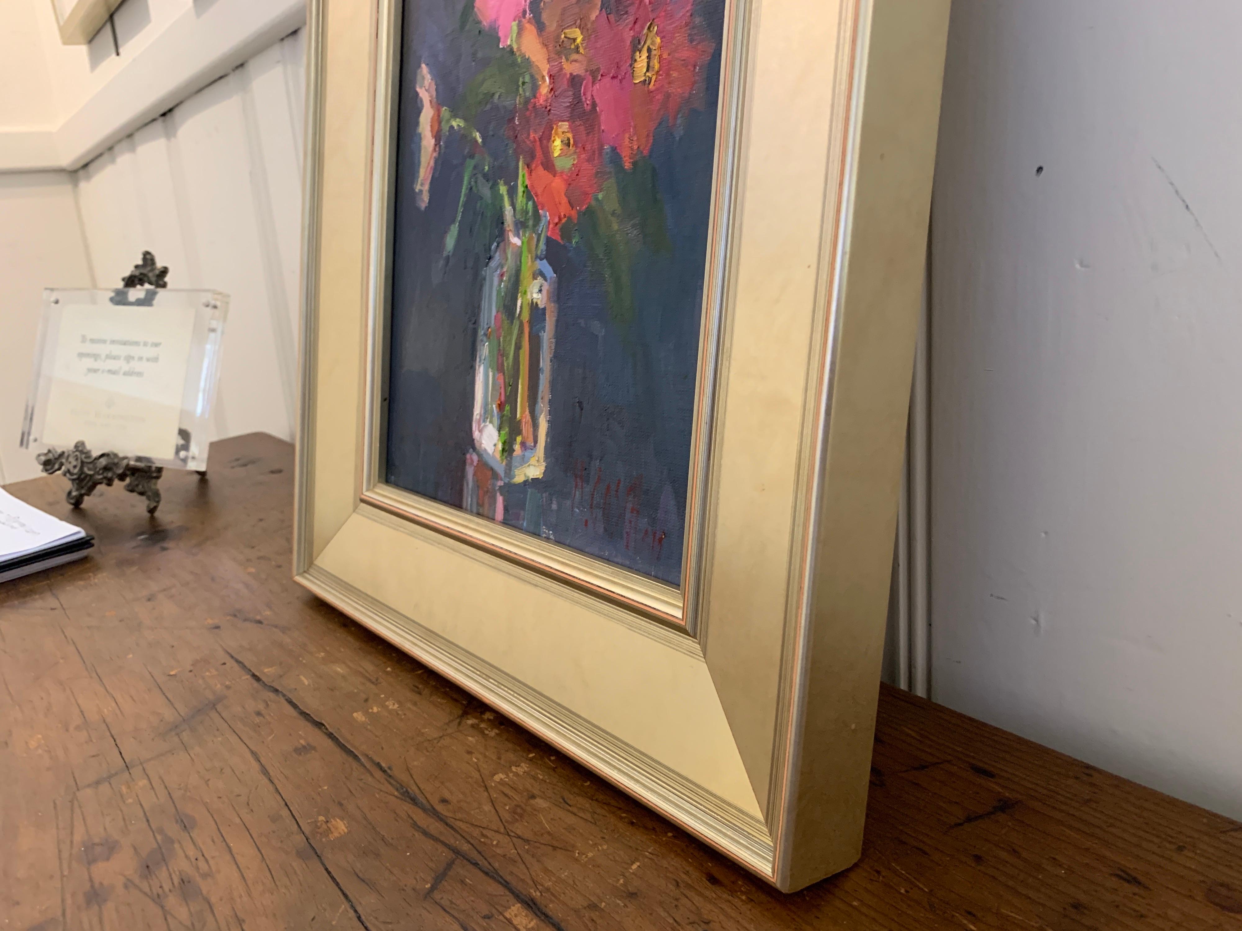 Fleurs V by Millie Gosch, Small Framed Oil on Board Still-Life Painting 2