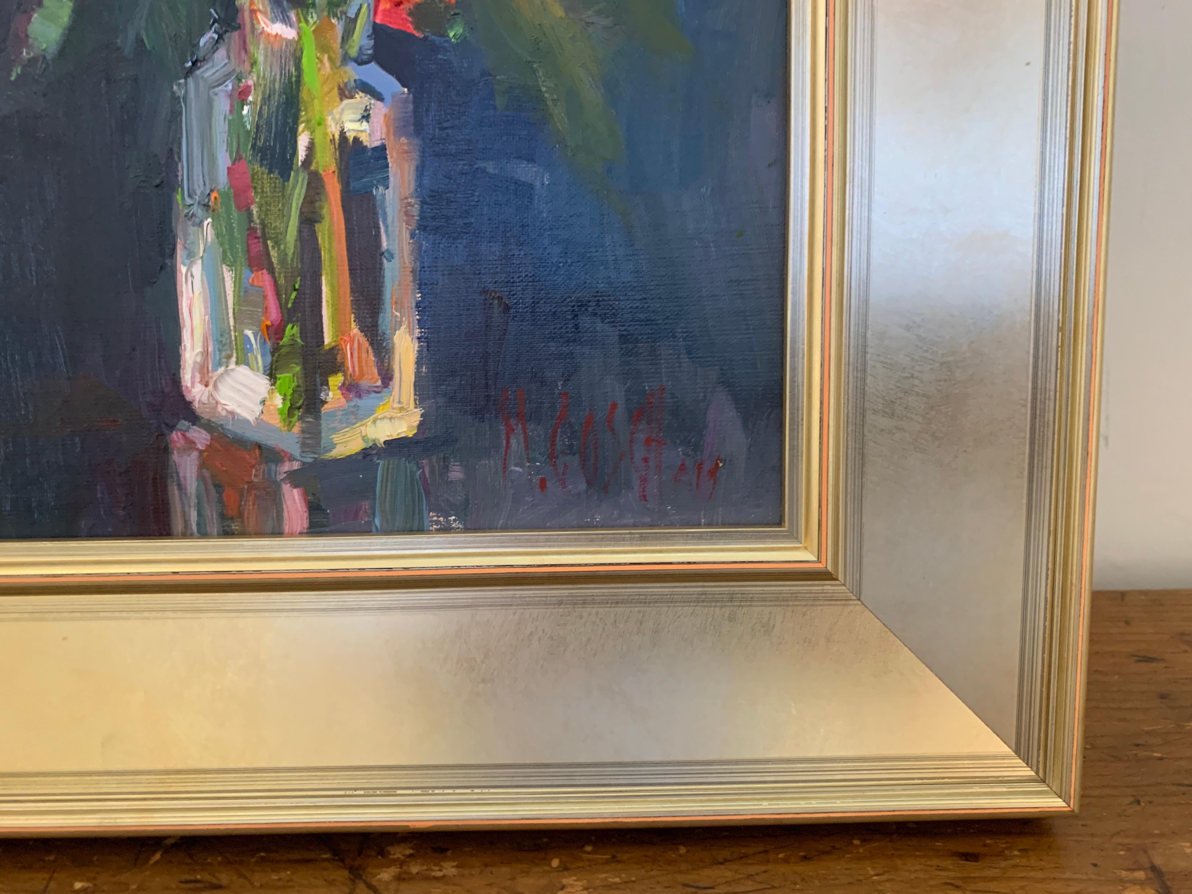 Fleurs V by Millie Gosch, Small Framed Oil on Board Still-Life Painting 5