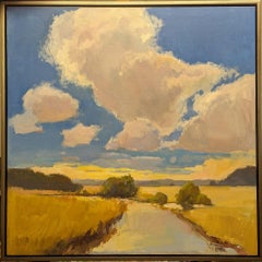 Lavender Clouds by Millie Gosch Impressionist Framed Landscape Marsh