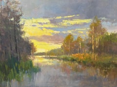 Morning Glow, Contemporary Coastal Landscape by Millie Gosch