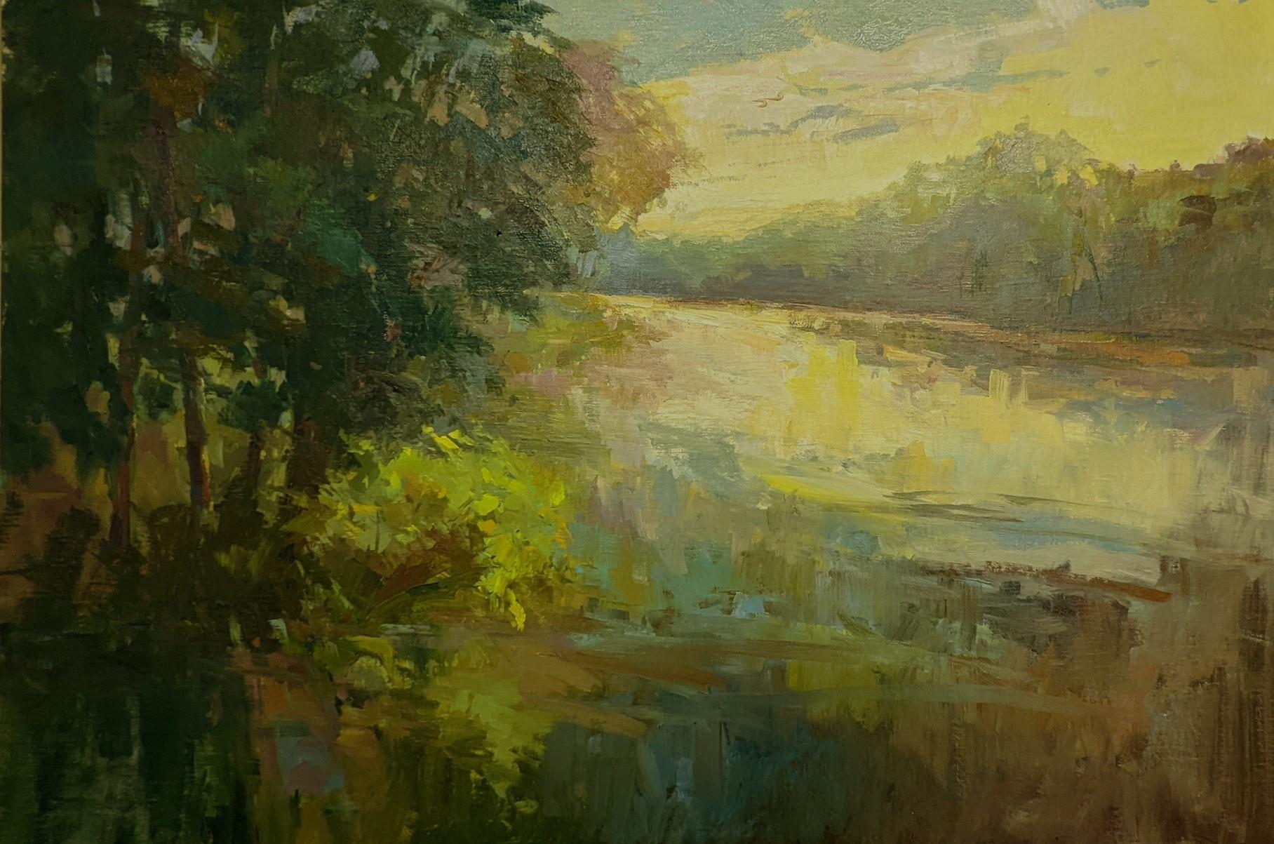 Millie Gosch 'Water Dance' Large Framed Impressionist Landscape