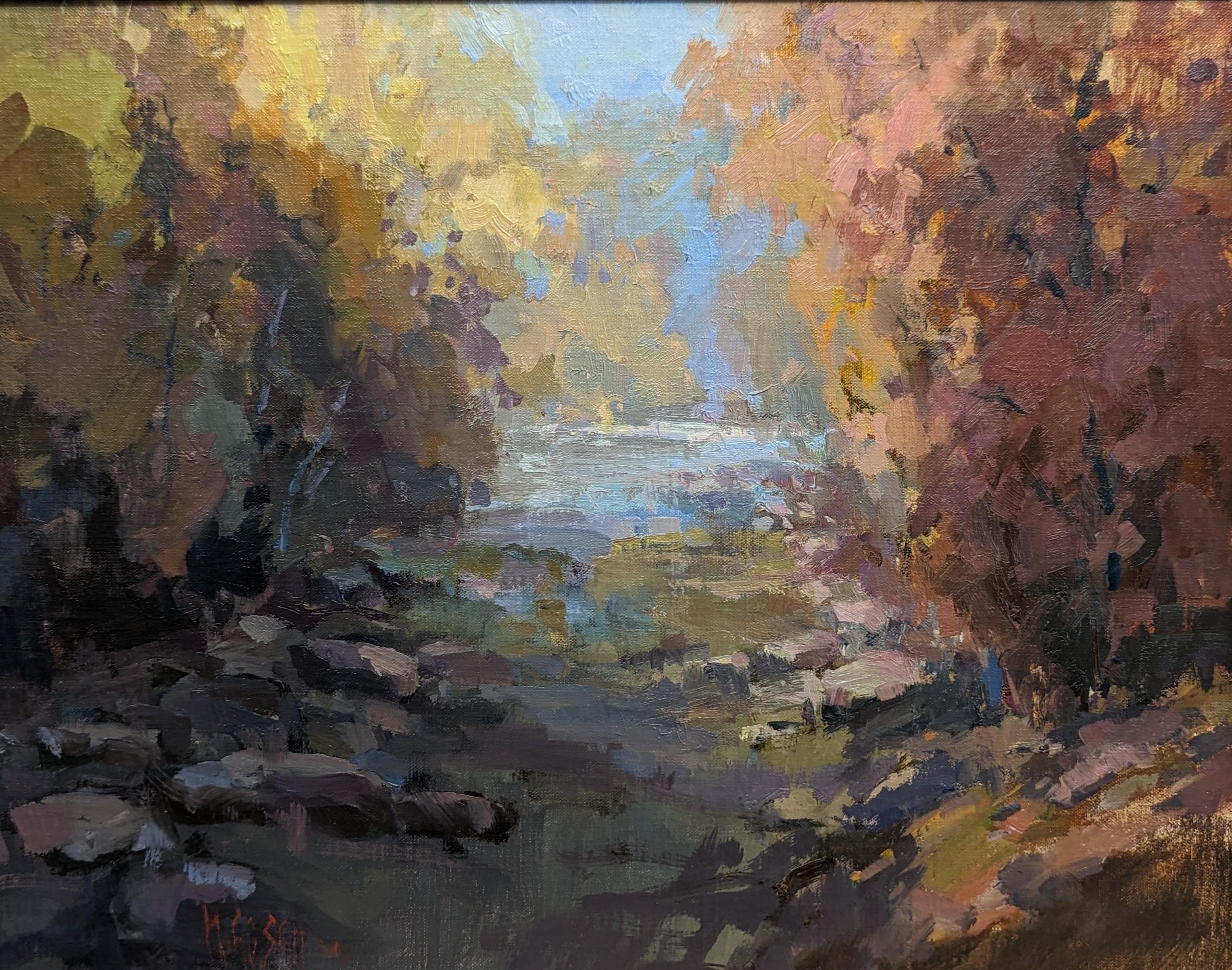 Non incorniciato, questo pezzo misura 16 x 20.

Millie Gosch è un'appassionata pittrice plein air che dipinge studi dalla vita reale e da questi studi crea le sue bellissime opere di paesaggio. Artista di grande esperienza, lavora da oltre 25 anni