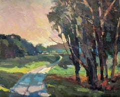 Road Home by Millie Gosch, Framed Impressionist Landscape Oil Painting