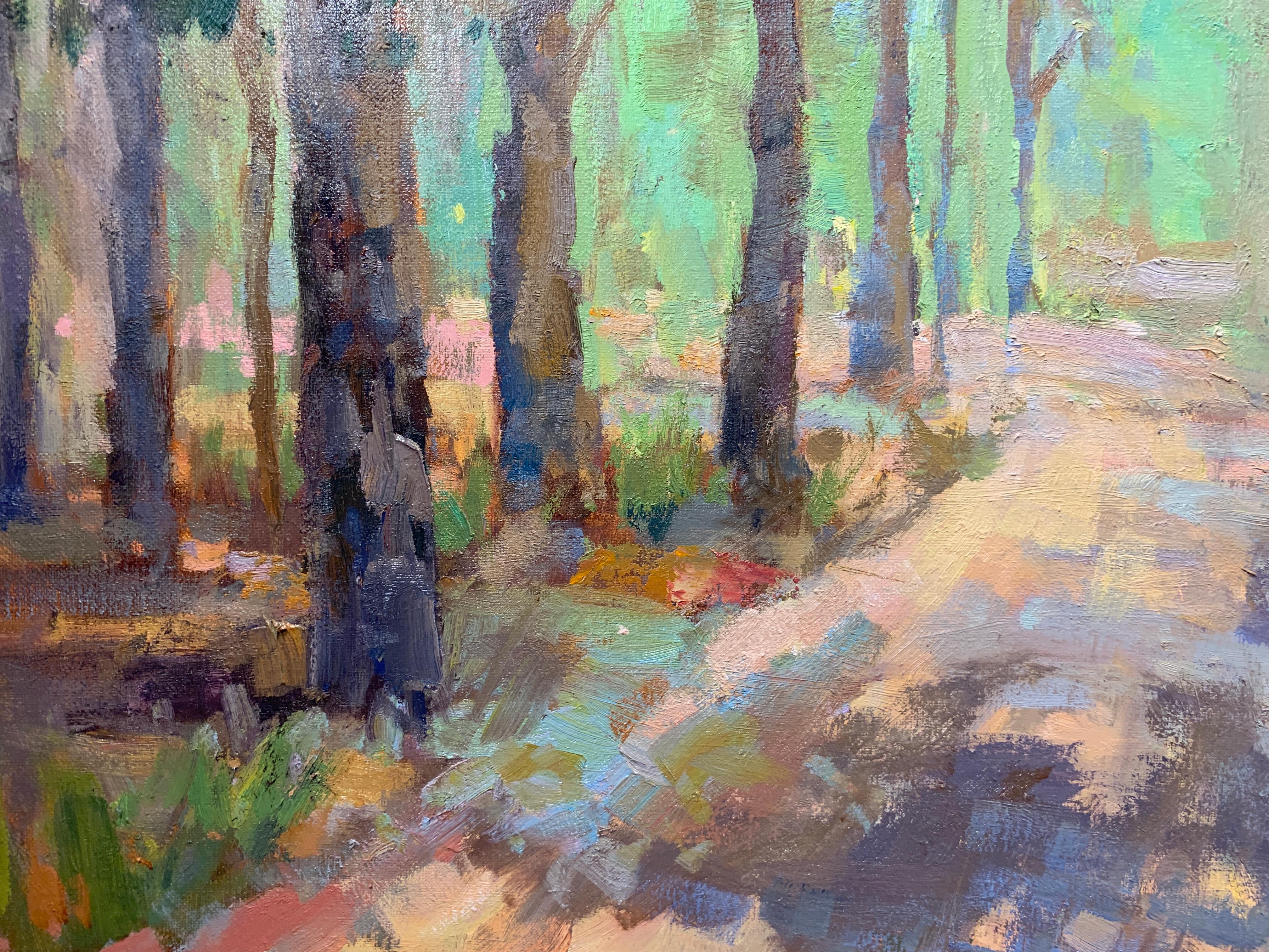 Southern Pines by Millie Gosch, Framed Impressionist Landscape Painting 2