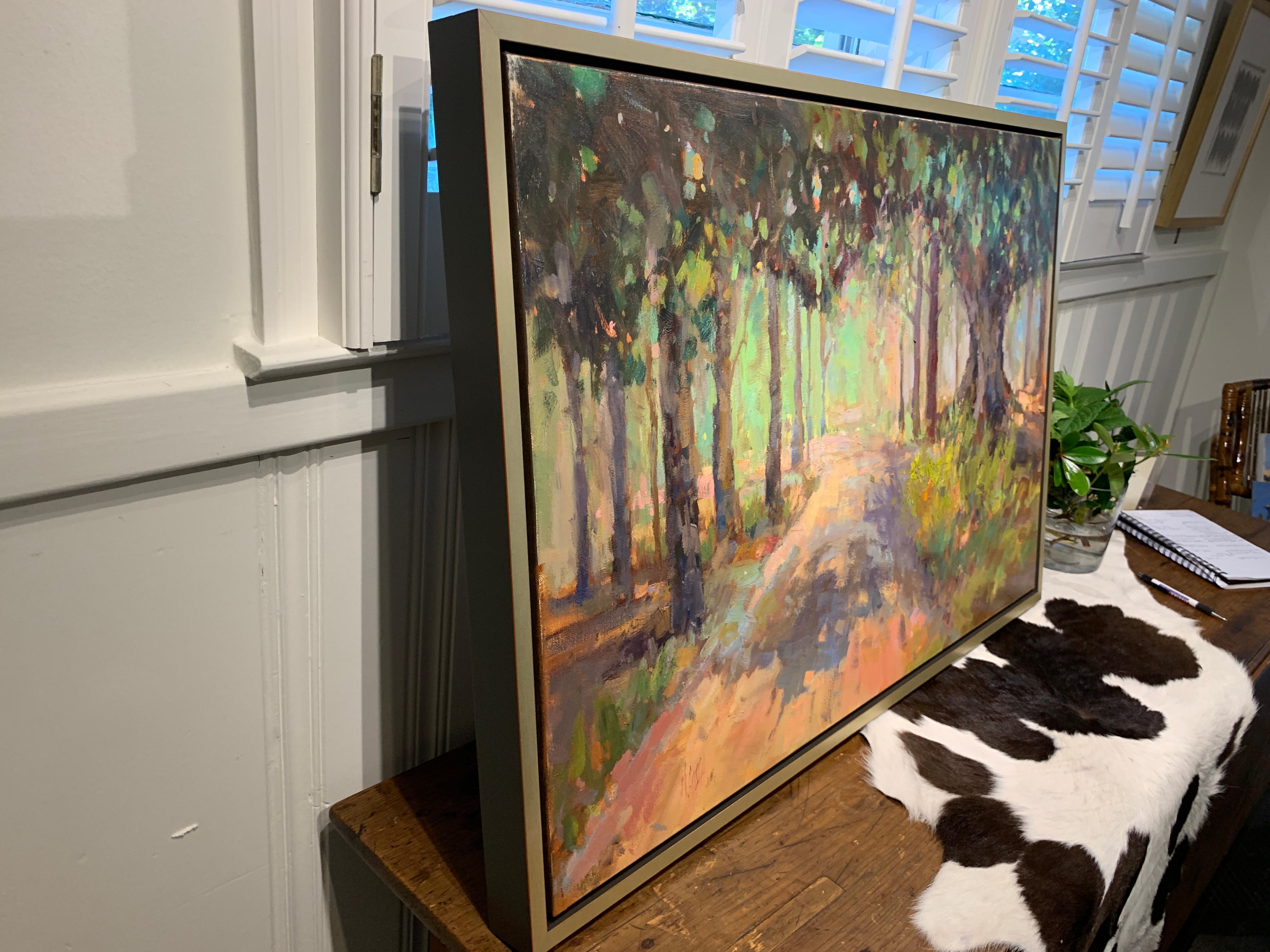 Southern Pines by Millie Gosch, Framed Impressionist Landscape Painting 4