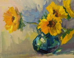 Sunflower Daze by Millie Gosch, Small Framed Oil Still-Life Painting