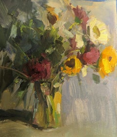 Sunnys de Millie Gosch, Pintura al óleo de flores enmarcada