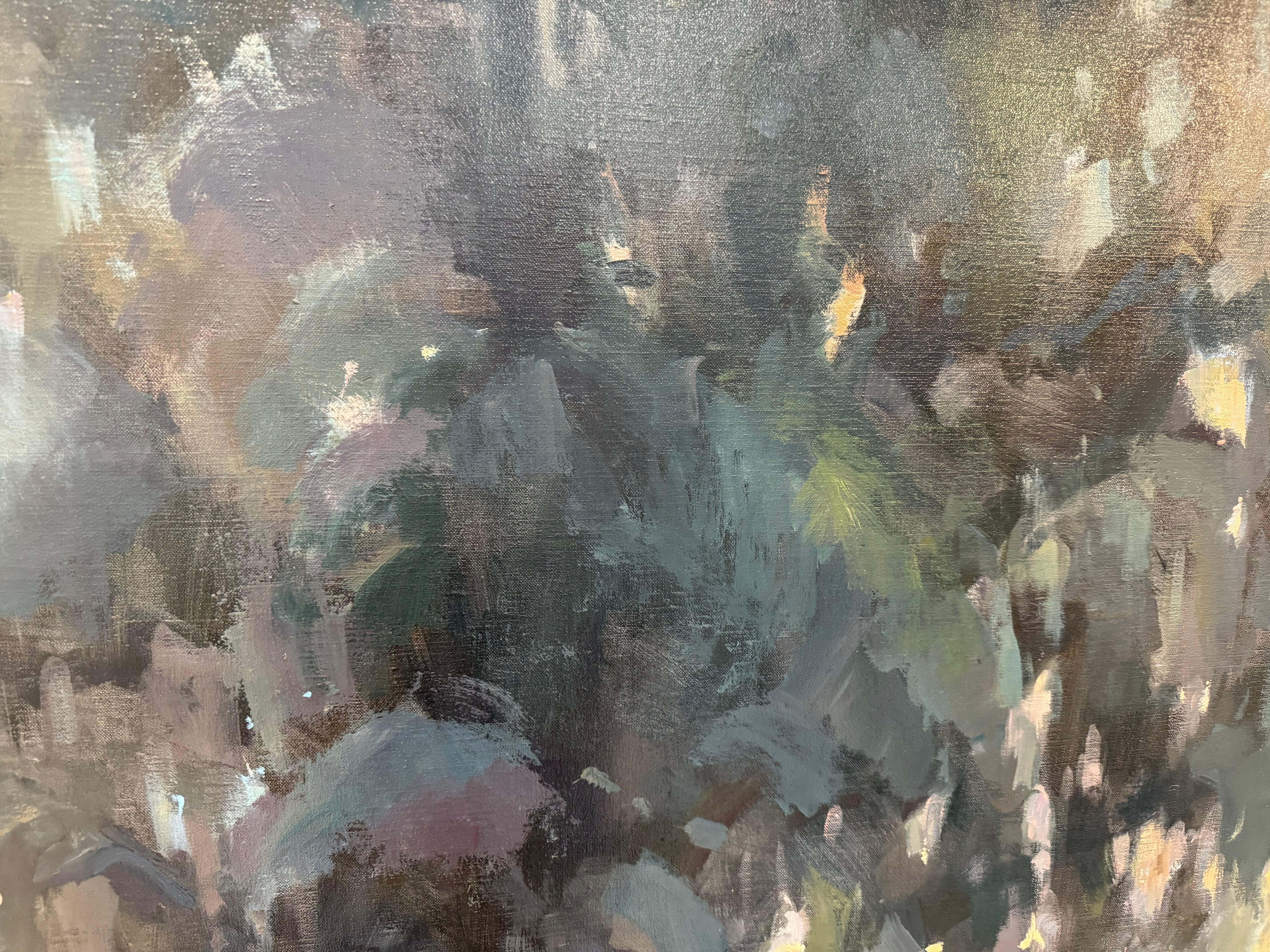 Paysage impressionniste carré « Sunrise and Spanish Moss » de Millie Gosch en vente 4