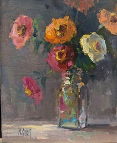 The Twirlers by Millie Gosch, Framed Flowers Oil Still-Life Painting