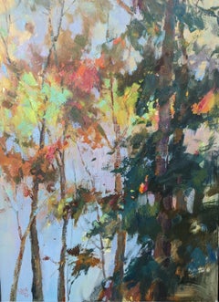 Through the Trees by Millie Gosch Vertical Impressionist Landscape Painting