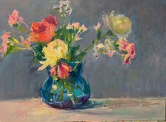 Valentine Sonata, Contemporary Floral Still Life Oil Painting