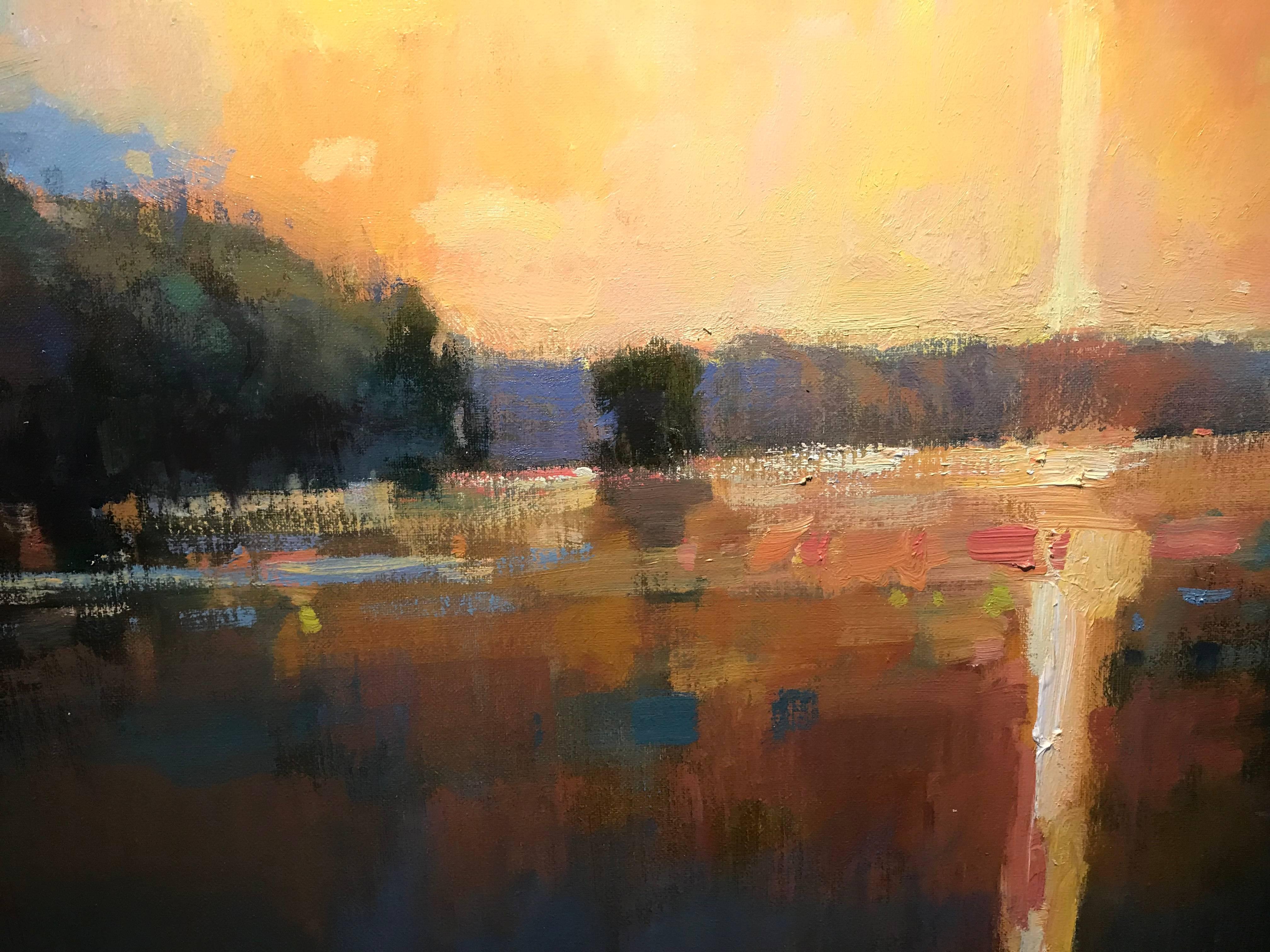 'Water Dance' Large Framed Impressionist Landscape Painting 1