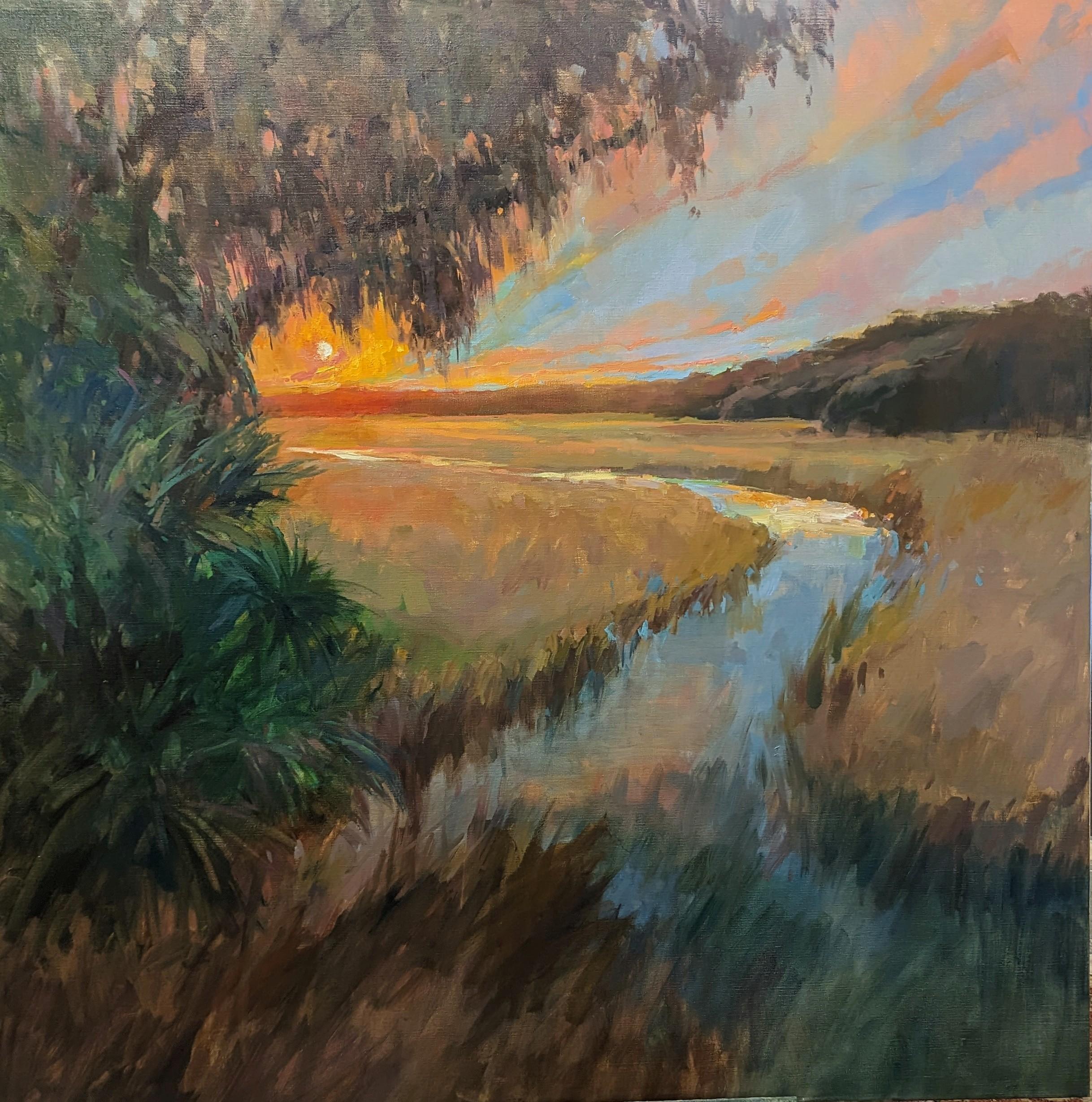 Where Daylight Lingers by Millie Gosch Impressionist Framed Landscape Painting