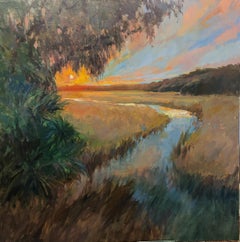Where Daylight Lingers by Millie Gosch Impressionist Framed Landscape Painting
