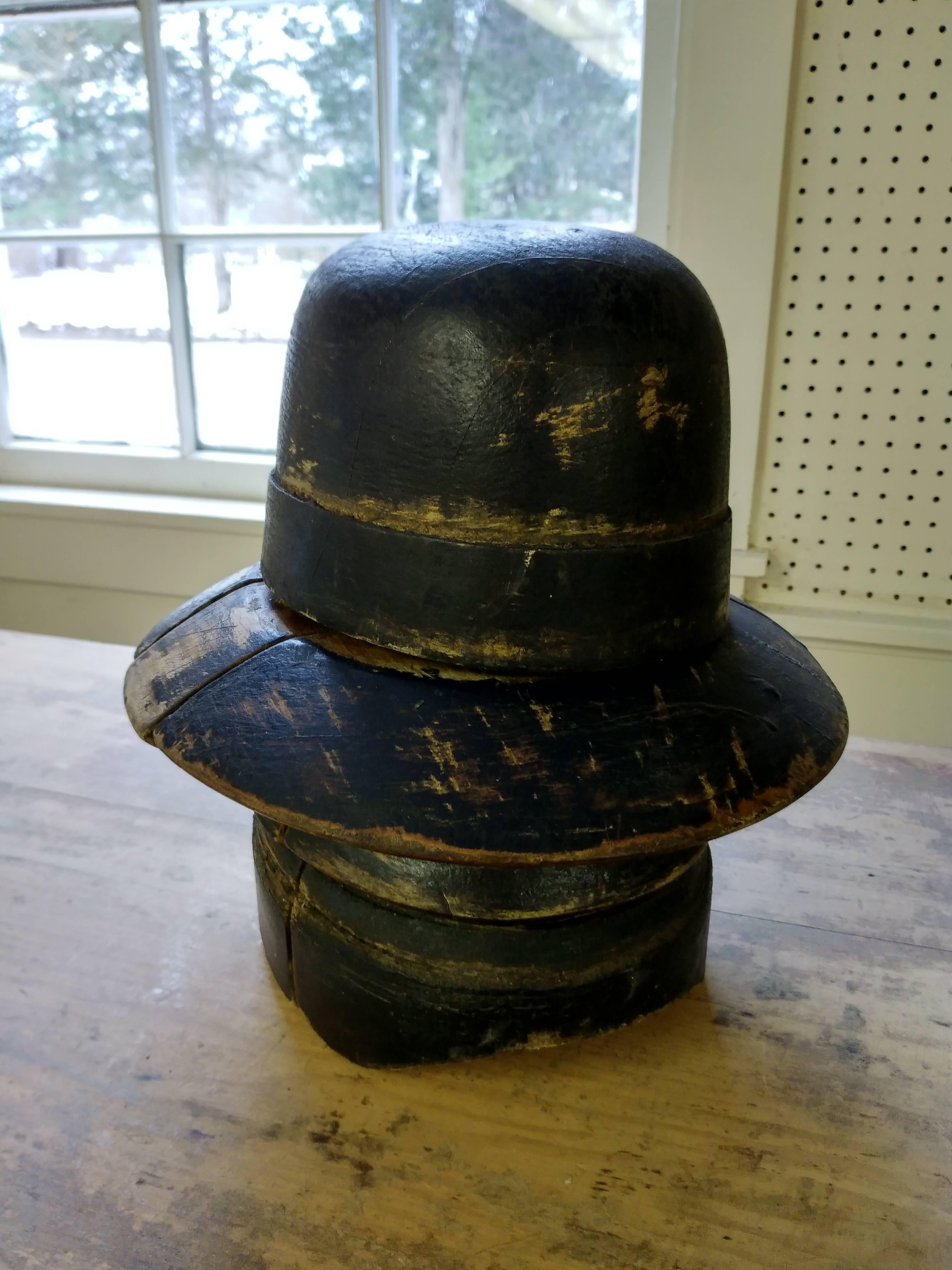 Milliners Wooden Hat Mold, 19th Century In Excellent Condition In Sheffield, MA