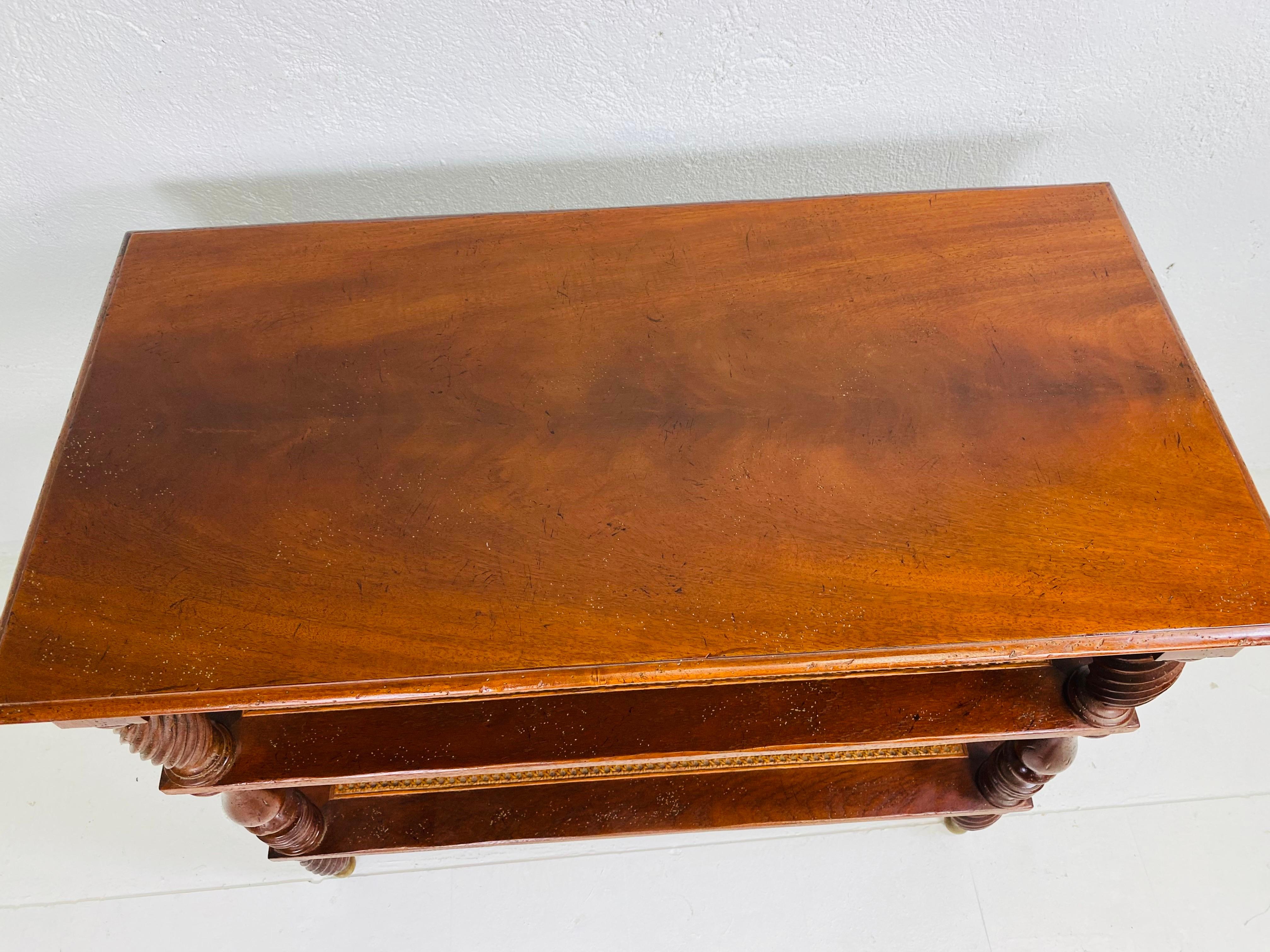 Milling Road by Baker British colonial inspired mahogany three tiered side table 2