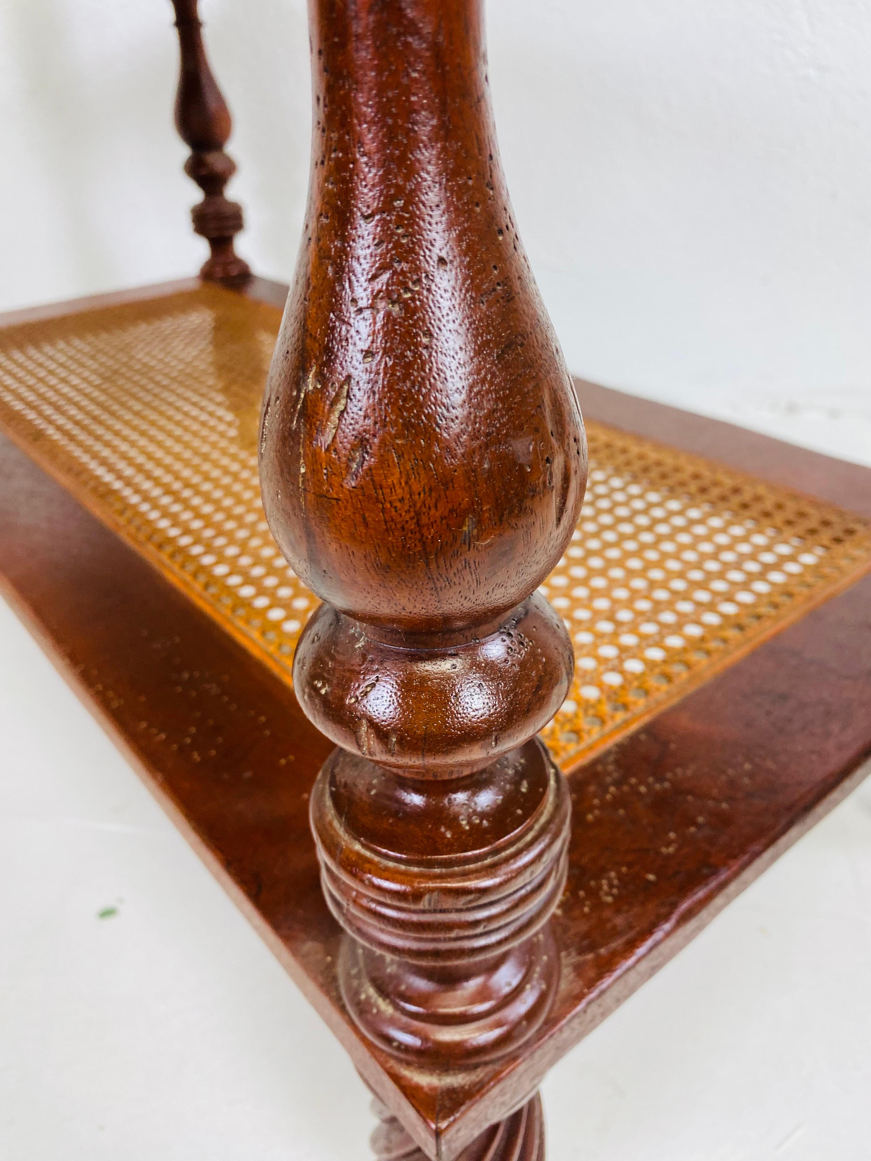 Milling Road by Baker British colonial inspired mahogany three tiered side table 3