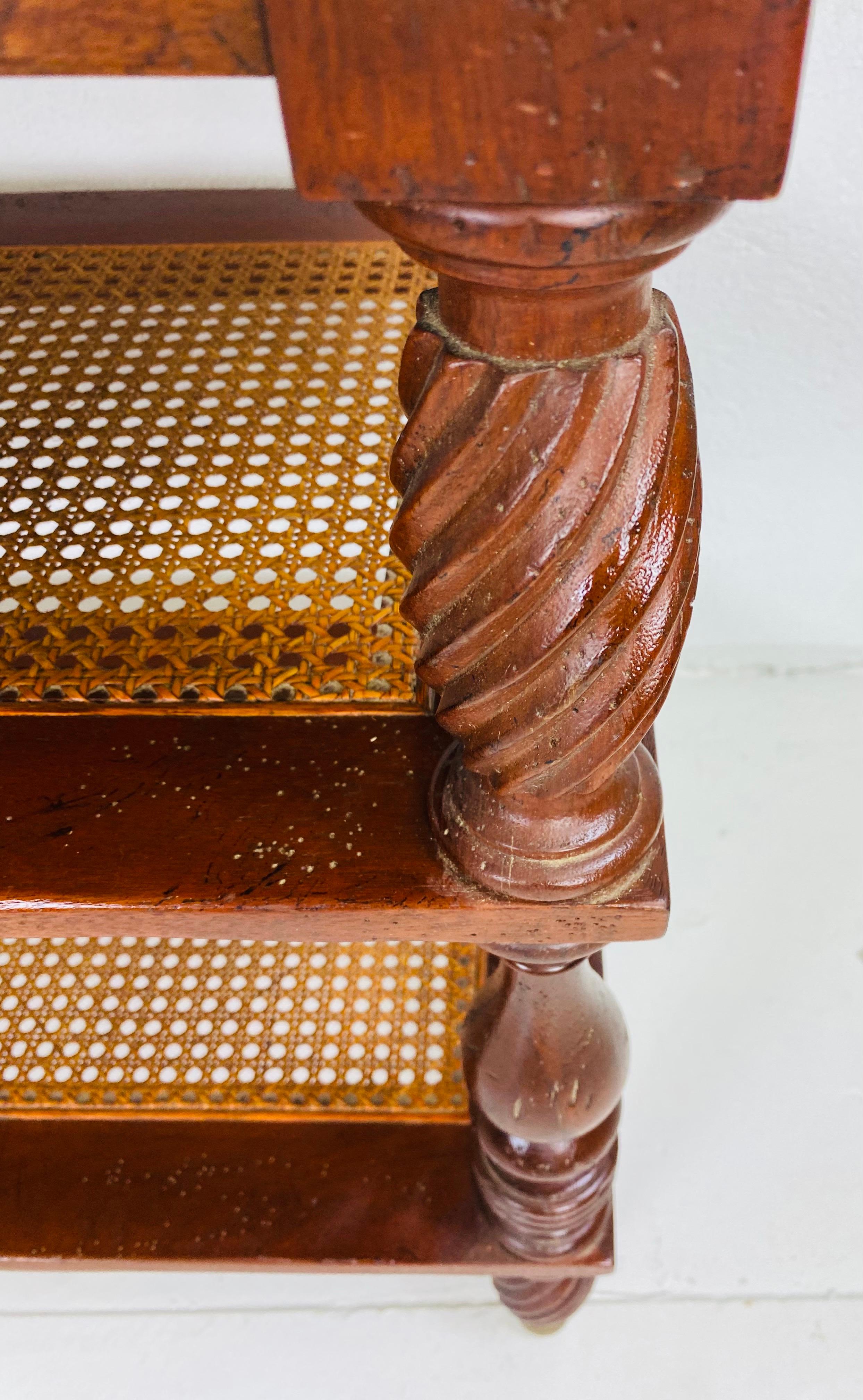 British Colonial Milling Road by Baker British colonial inspired mahogany three tiered side table