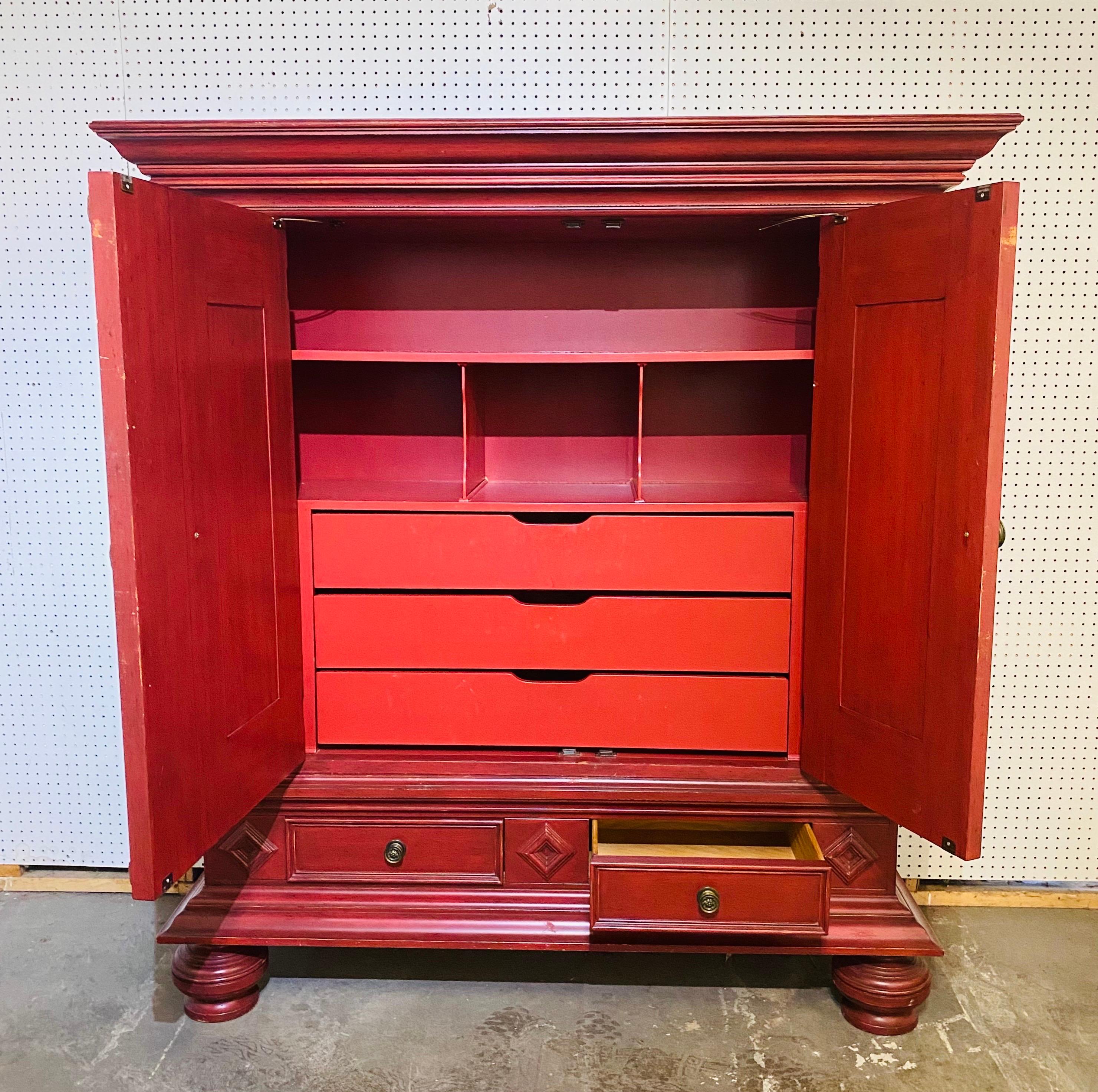 Milling Road by Baker furniture Company Dutch style two door armoire In Good Condition For Sale In Allentown, PA
