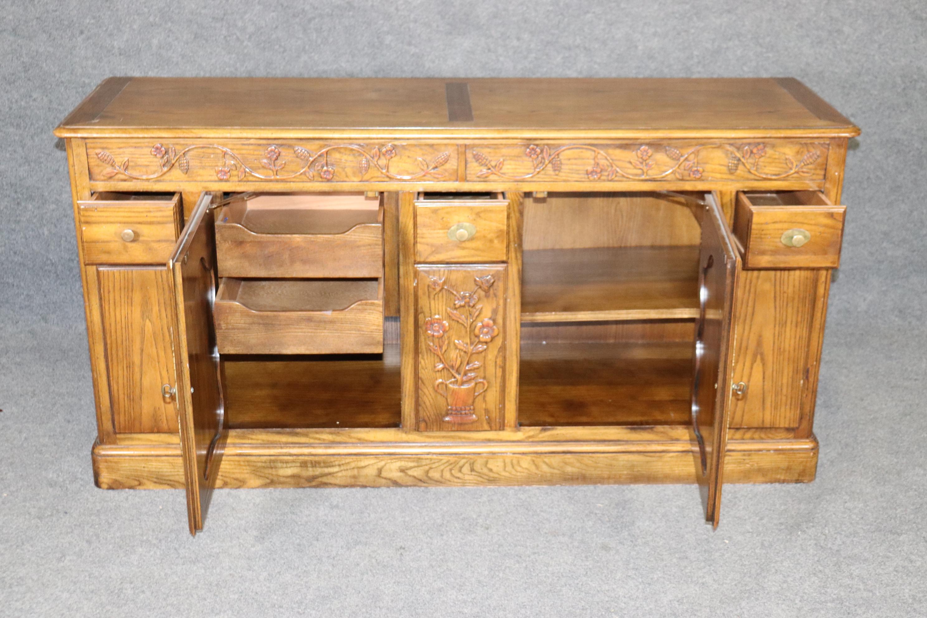 Milling Road by Baker Furniture Country French Oak Sideboard Buffet, circa 1980 For Sale 2