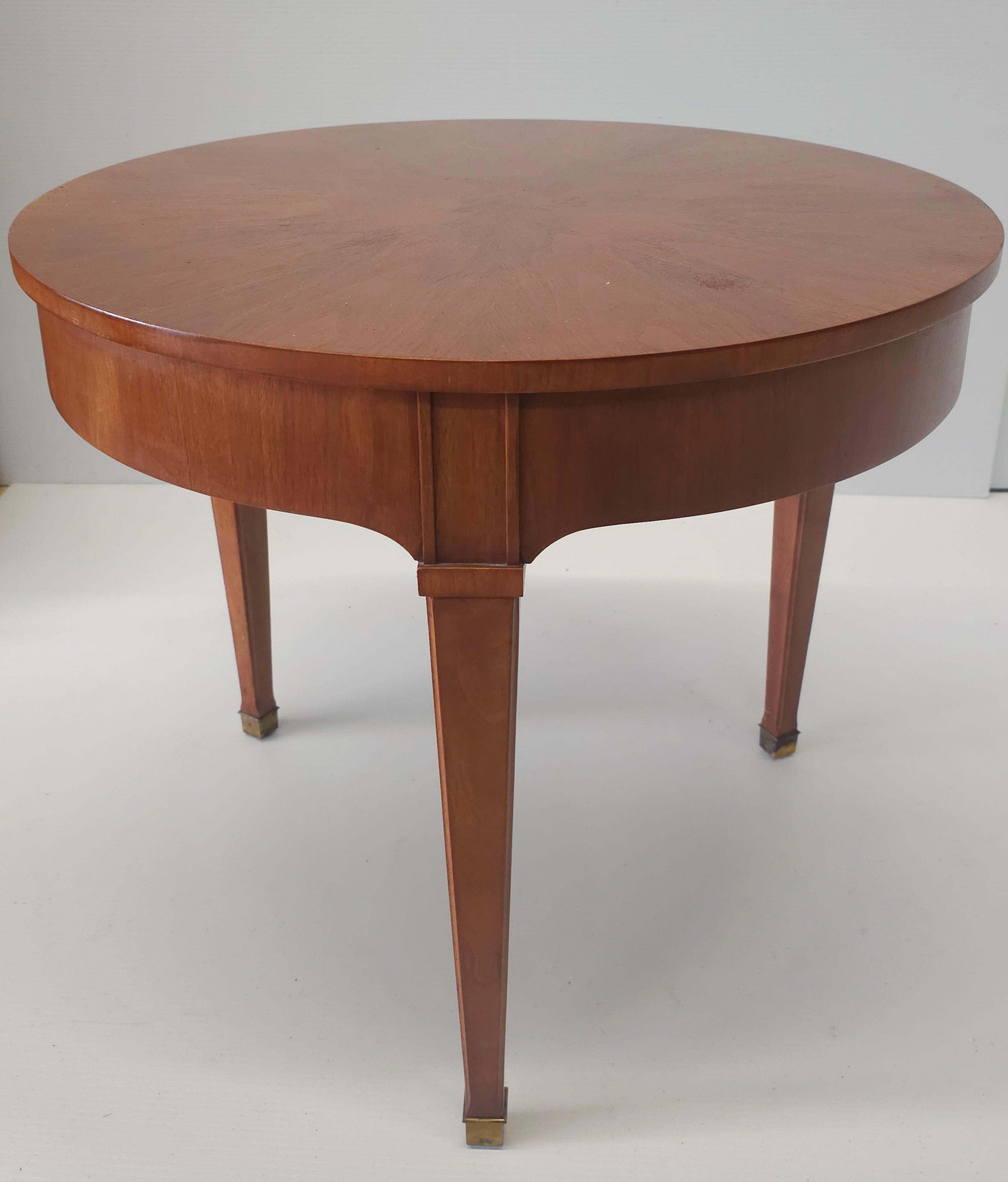 Milling Road By Baker Furniture Mahogany and Brass Fittings Gueridon Table For Sale 1