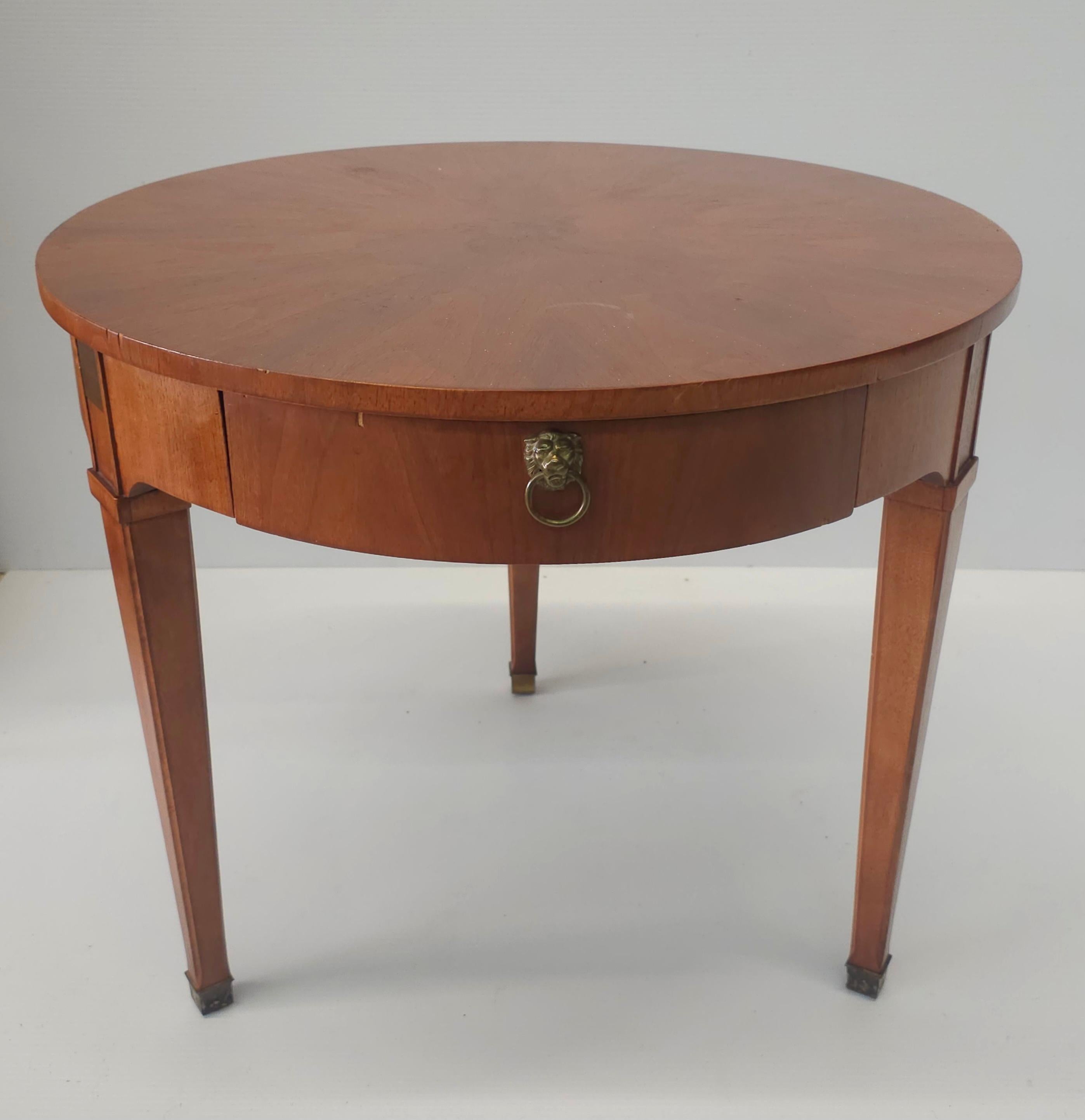 Milling Road By Baker Furniture Mahogany and Brass Fittings Gueridon Table For Sale 2
