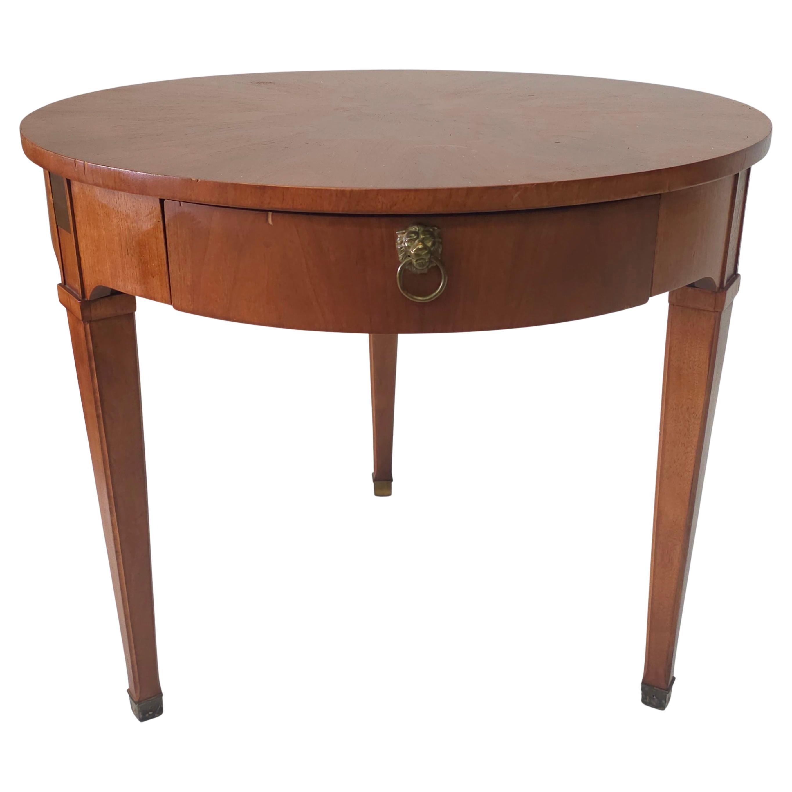 Milling Road By Baker Furniture Mahogany and Brass Fittings Gueridon Table For Sale