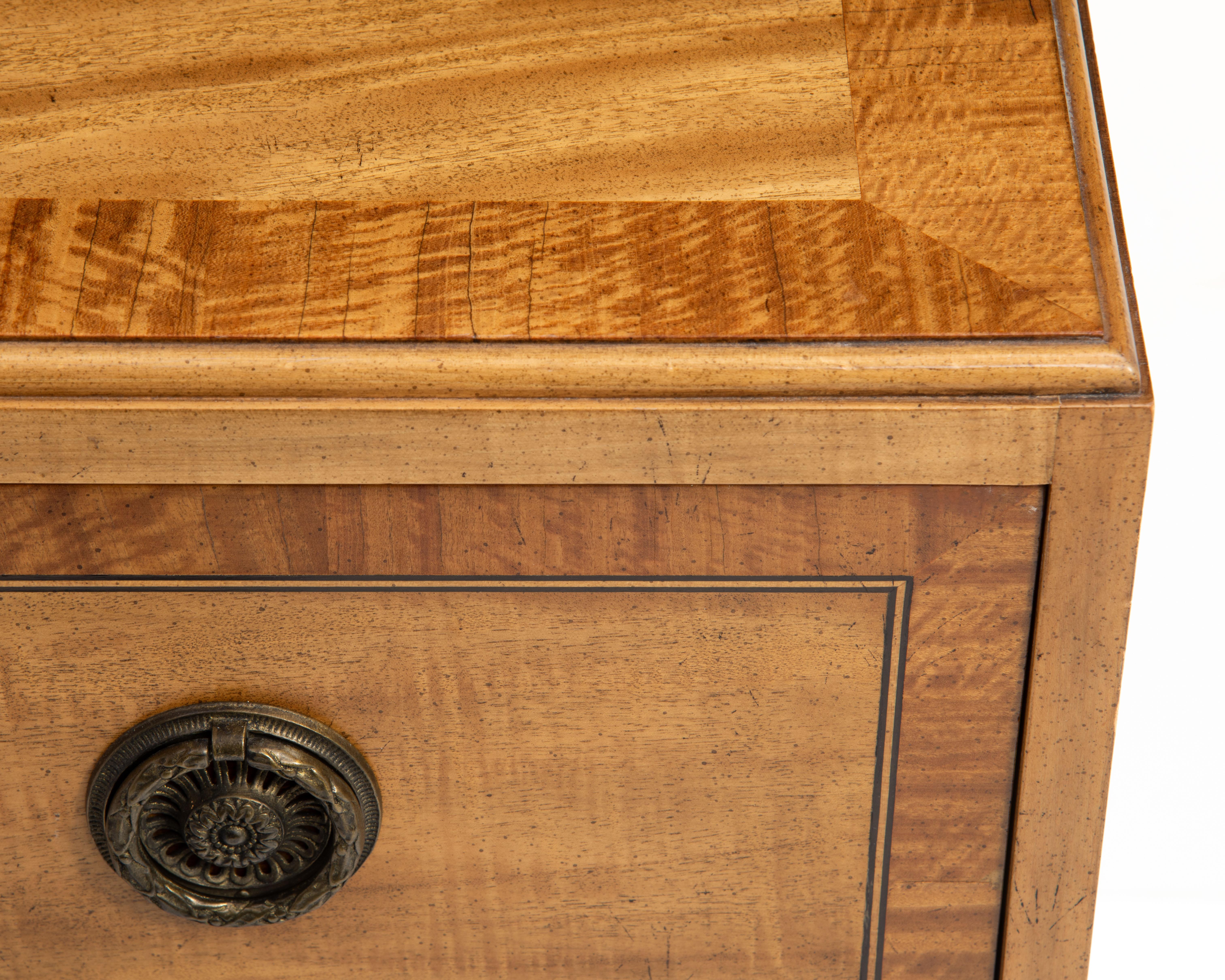 Milling Road Three Drawer Commode Bachelor Chest Banded Mahogany Maple Satinwood 3