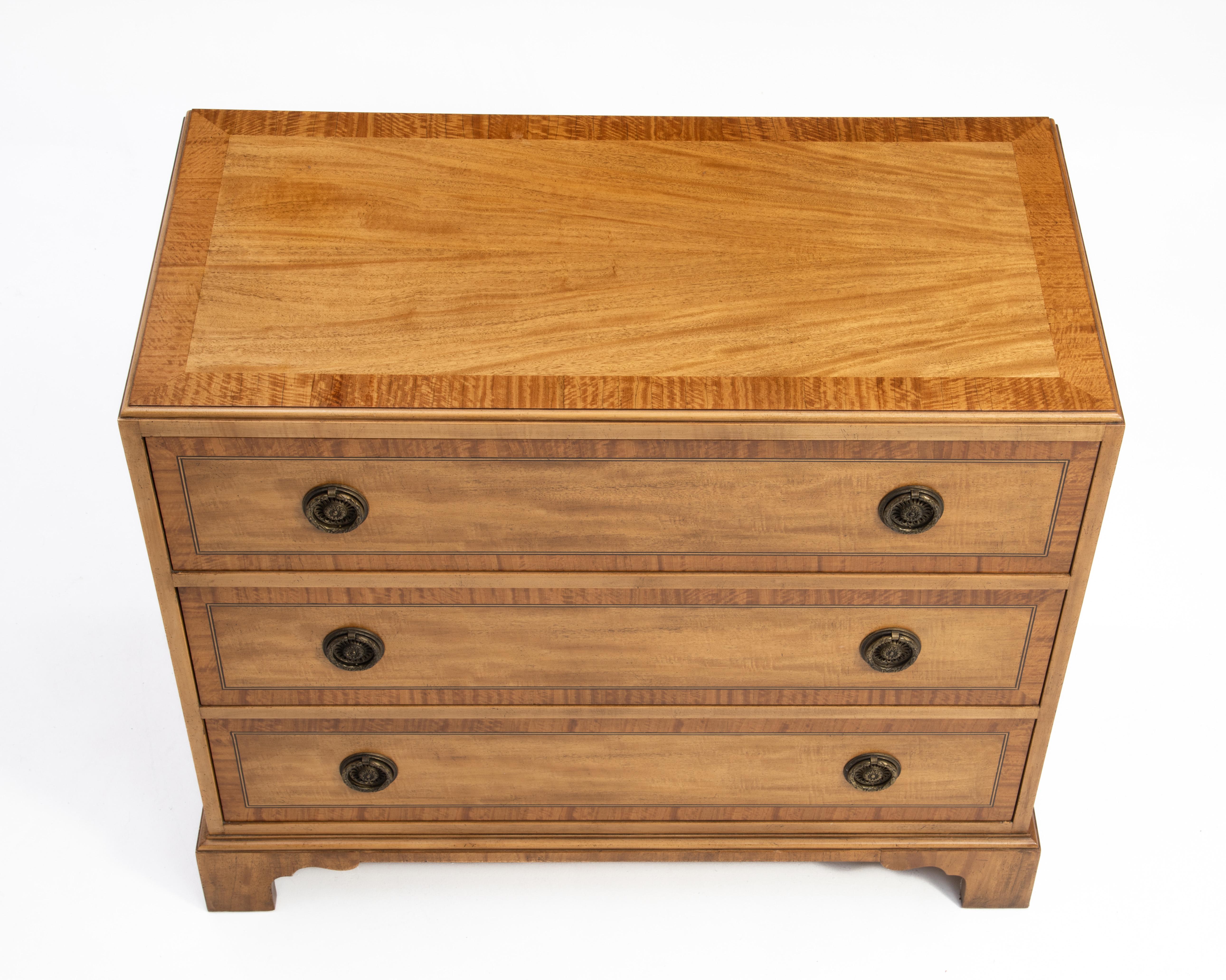 Milling Road Three Drawer Commode Bachelor Chest Banded Mahogany Maple Satinwood 1