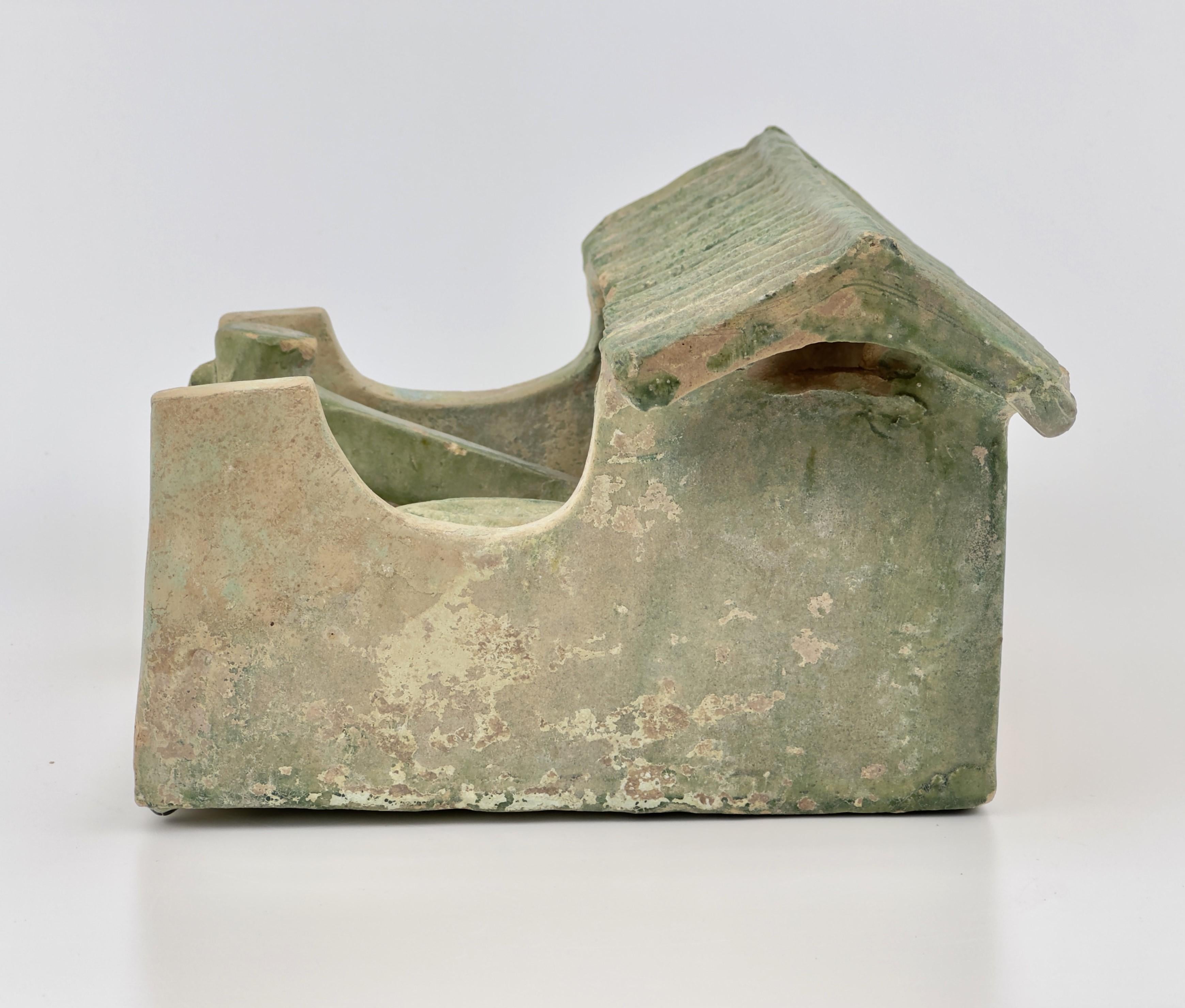Earthenware Milling Shed pottery with Green Glaze, Eastern Han Dynasty For Sale