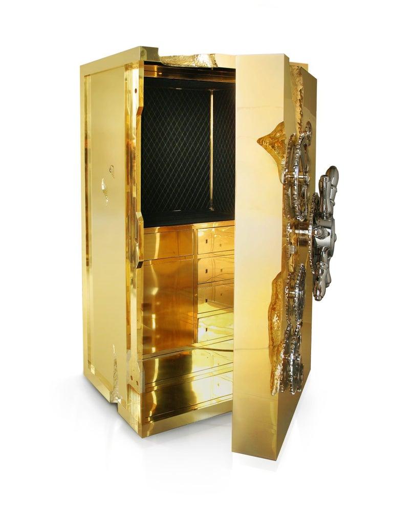 Modern In Stock in Los Angeles, Millionaire Gold Luxury Safe, designed by Boca Do Lobo
