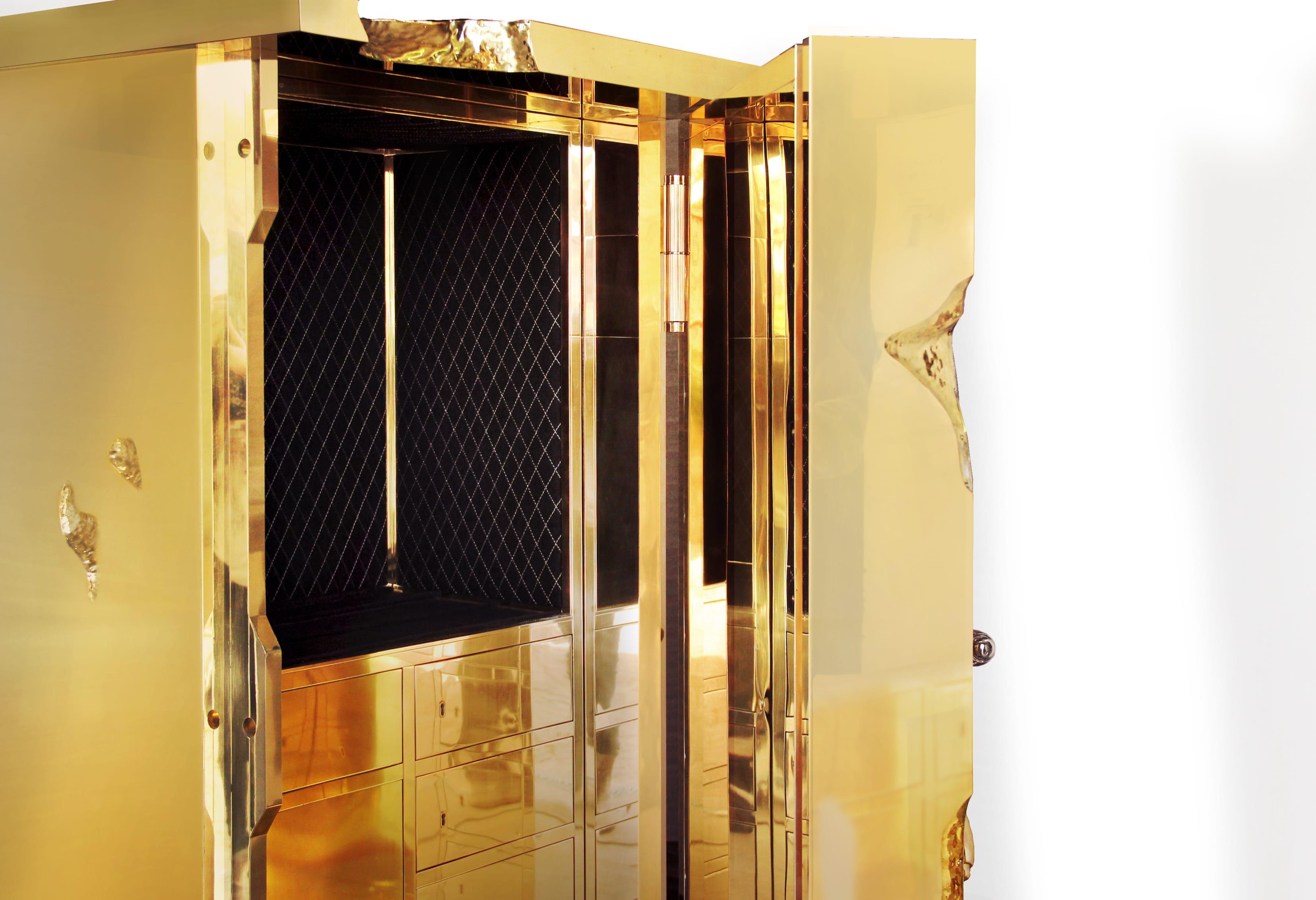 Ferronnerie En stock à Los Angeles:: le coffre-fort de luxe Millionaire Gold:: conçu par Boca Do Lobo