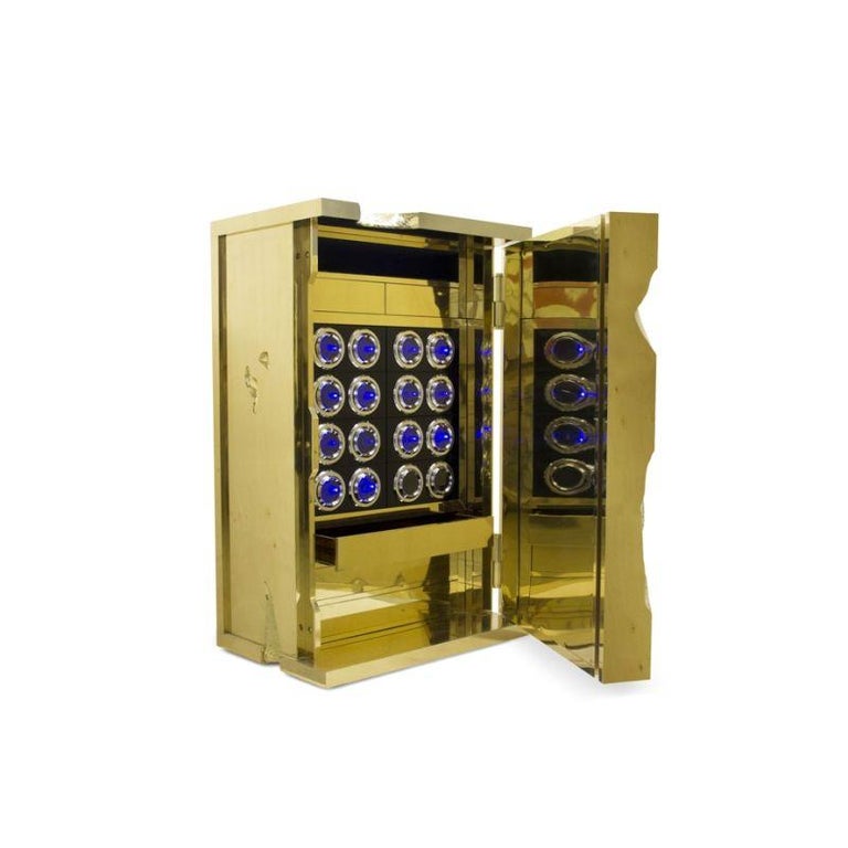 Millionaire Jewelry Safe in Polished Brass For Sale at 1stdibs