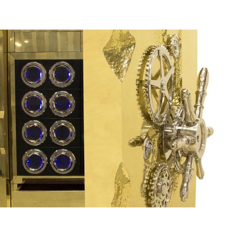 Millionaire Jewelry Safe in Polished Brass For Sale at 1stdibs