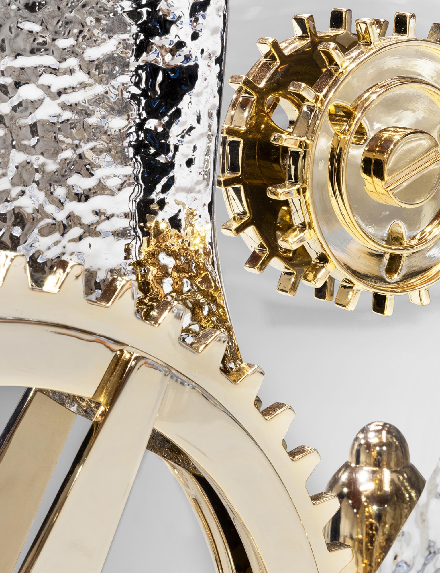 Hand-Carved Millionaire Silver Luxury Safe - Hand-Crafted Gold Plate Brass - Boca do Lobo For Sale
