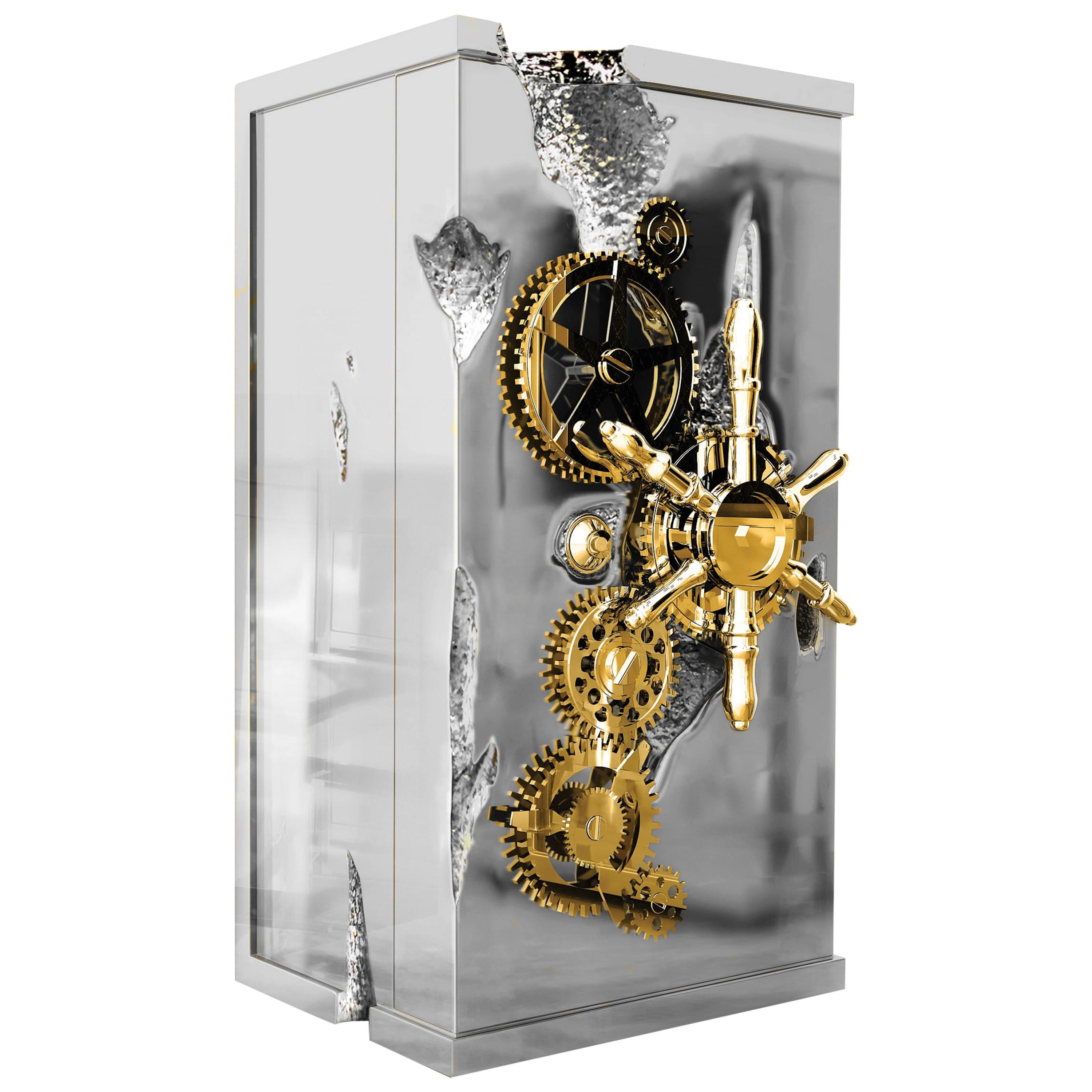 Millionaire Luxury Safe in Silver with Stainless Steel Finish by Boca do Lobo For Sale