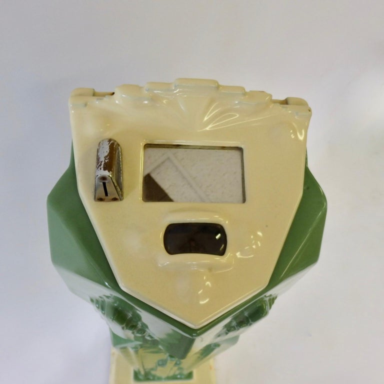 Mills Novelty Art Deco Green Porcelain Penny Scale For Sale at 1stDibs