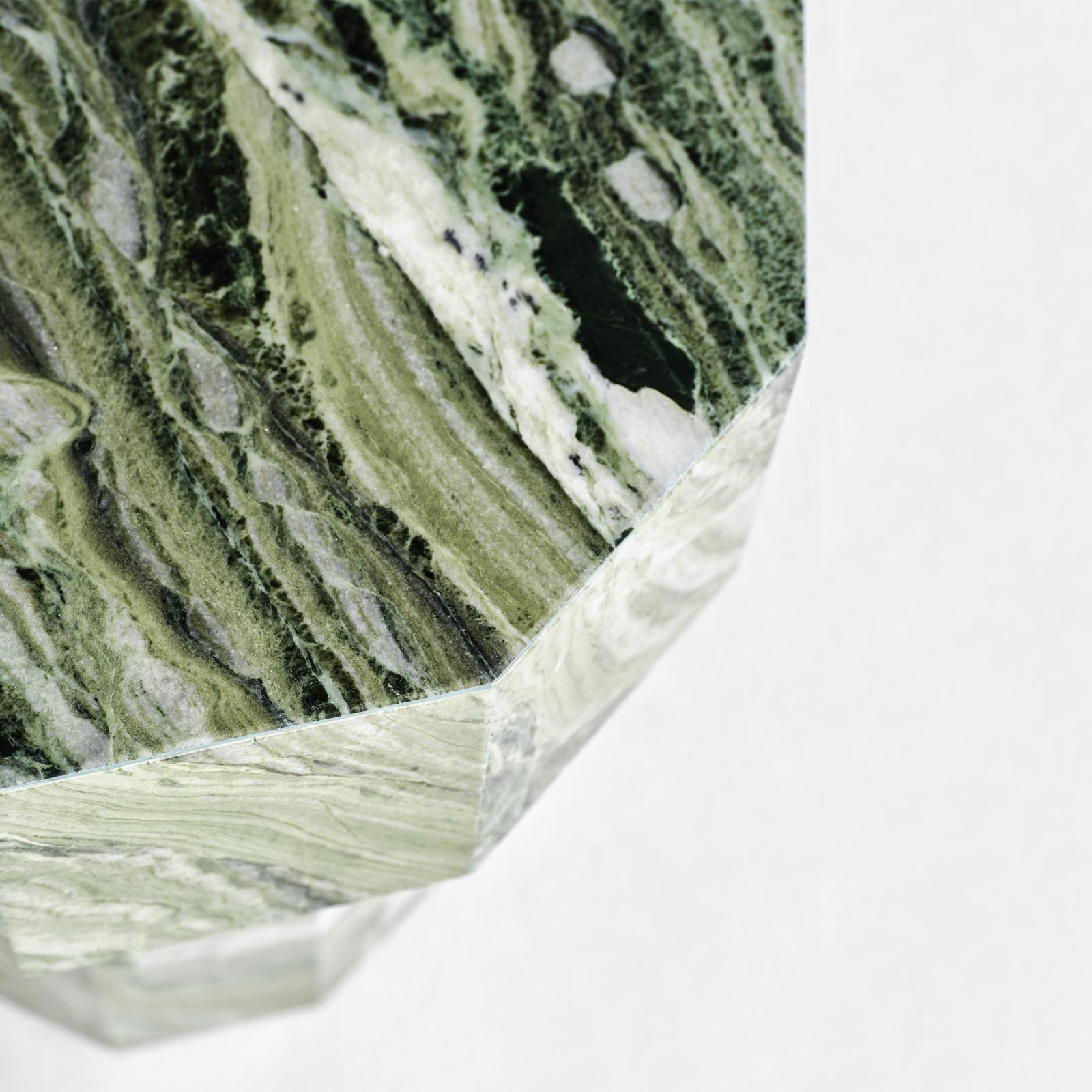 Niedriger Marmortisch aus Millstone in Flussgrün mit drehbarem Marmor Jade von Yellowdot   (21. Jahrhundert und zeitgenössisch) im Angebot