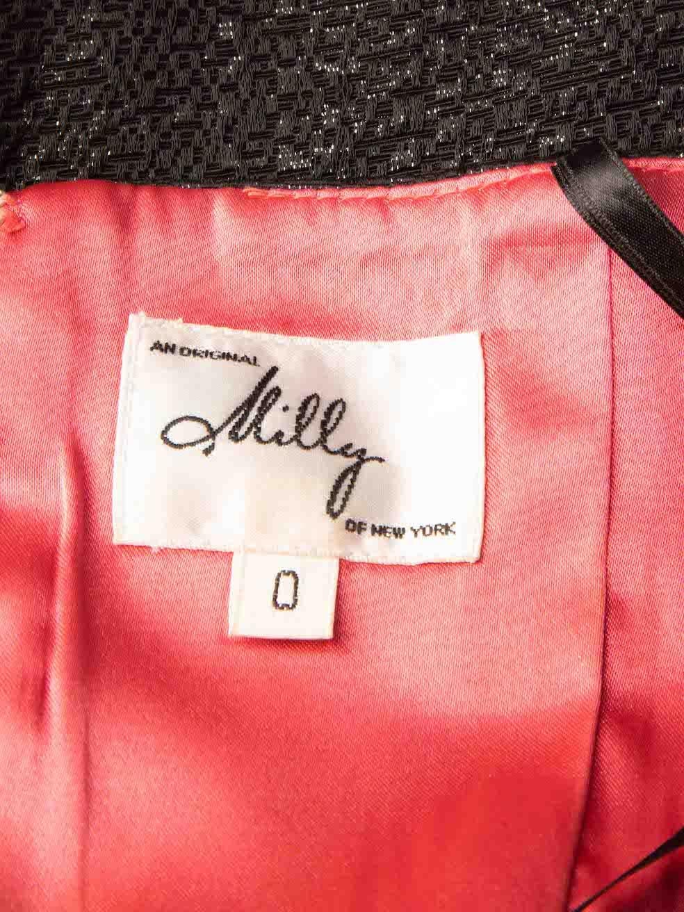 Mini robe sans bretelles à paillettes noires Milly Taille XXS en vente 1