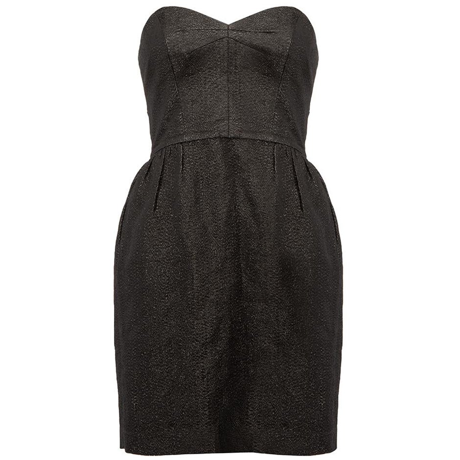 Mini robe sans bretelles à paillettes noires Milly Taille XXS