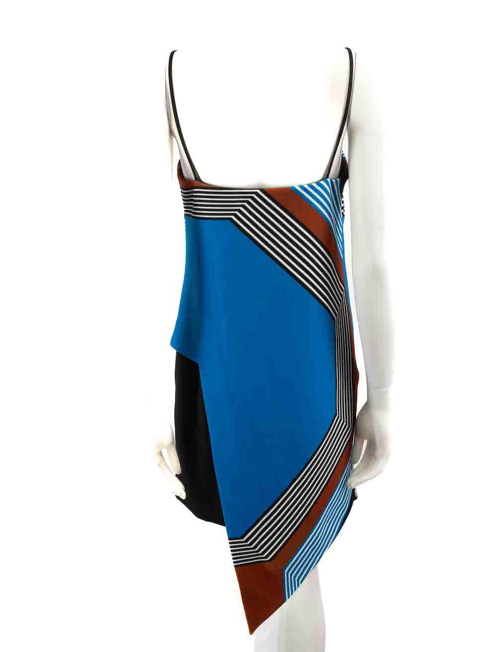 Milly Colour Block Asymmetric Mini Dress Size S In Good Condition For Sale In London, GB