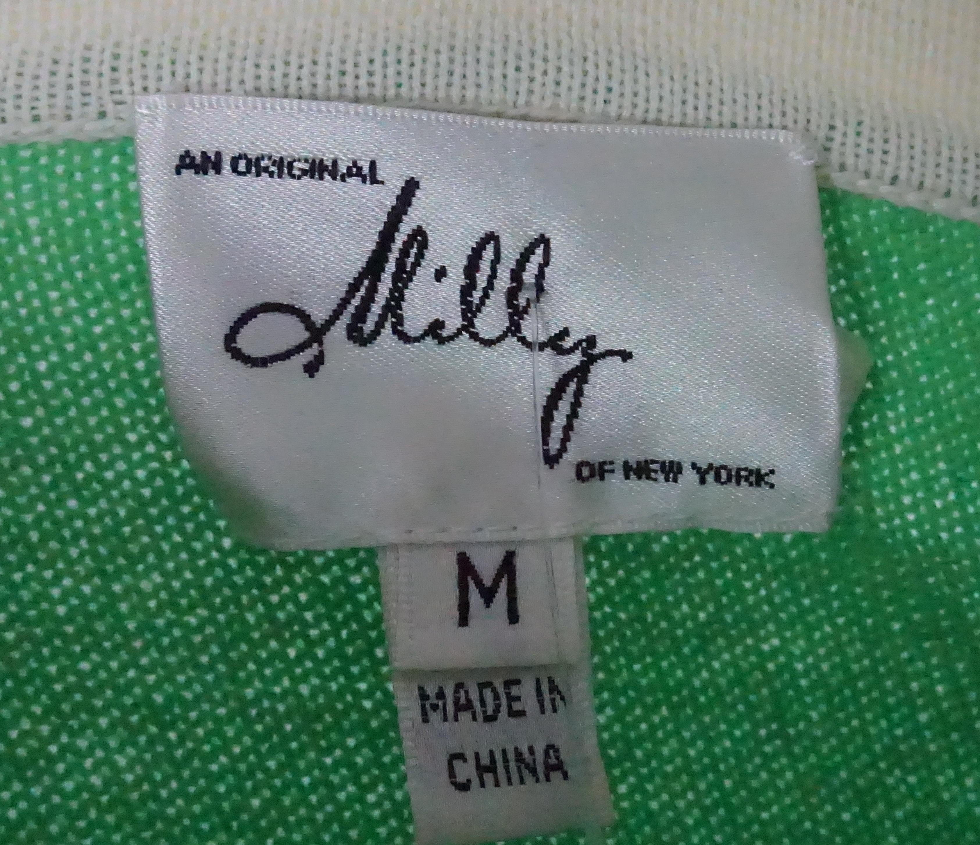 Milly Green & Ivory Sweater - Medium 2