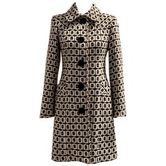 Milly New York Vintage Black and White Check Wool Woman's Coat, 2000 Collection