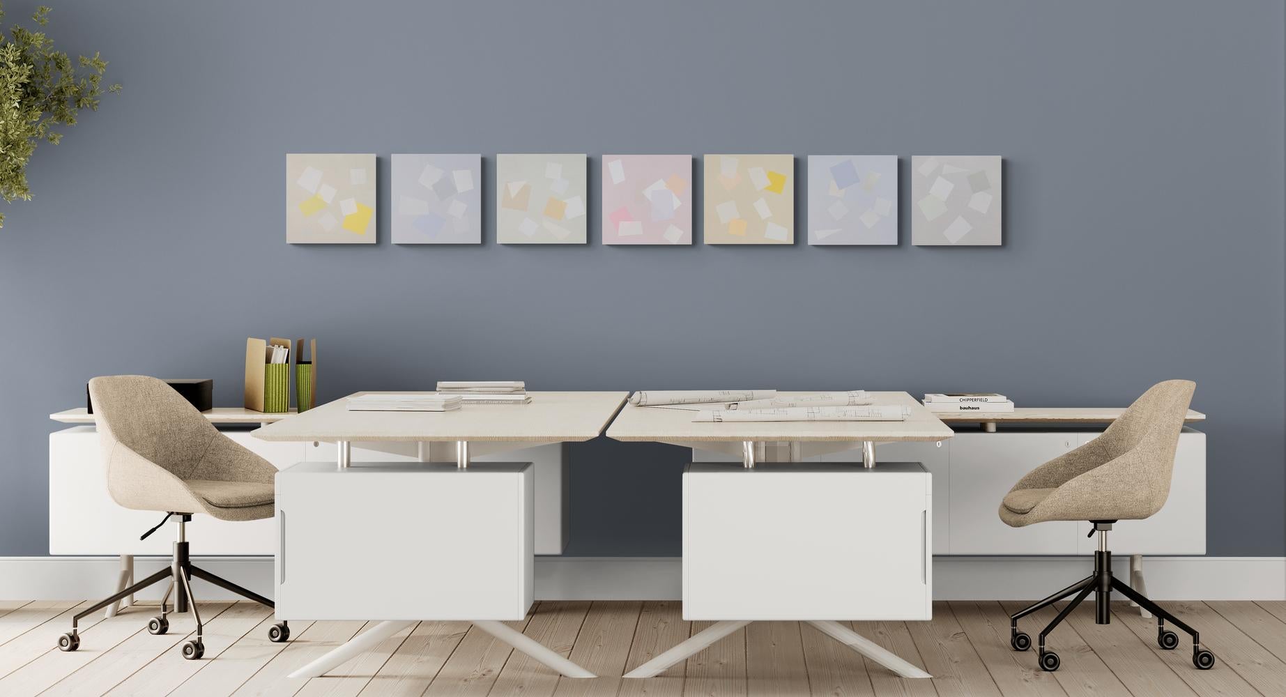 7 Pieces for Arvo Part - astratto geometrico, raggruppamento, acrilico su tela in vendita 14