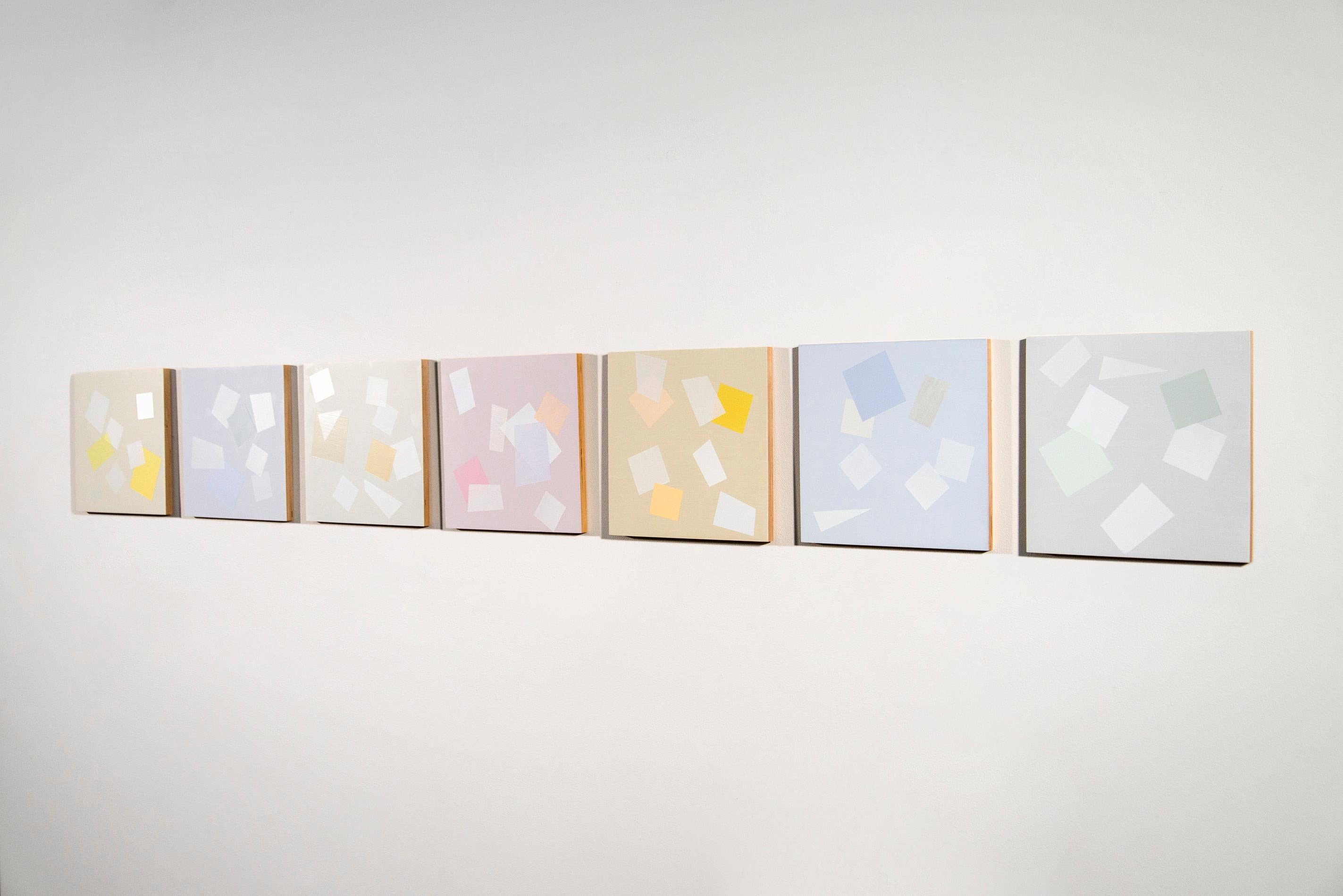 7 Pieces for Arvo Part - astratto geometrico, raggruppamento, acrilico su tela - Painting Astratto di Milly Ristvedt