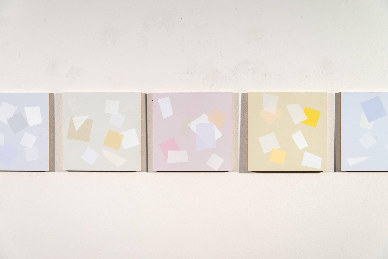 7 Pieces for Arvo One - légères, colorées, multiples, carrées, acrylique sur toile en vente 2