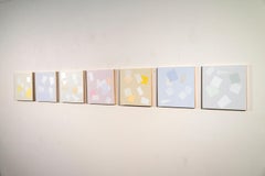 7 Pieces for Arvo Part - light, colourful, multiples, squares, acrylic on canvas