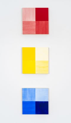 ABC - Abstract Painting, Acrylic on Wood Panel, Geometric, 1990s